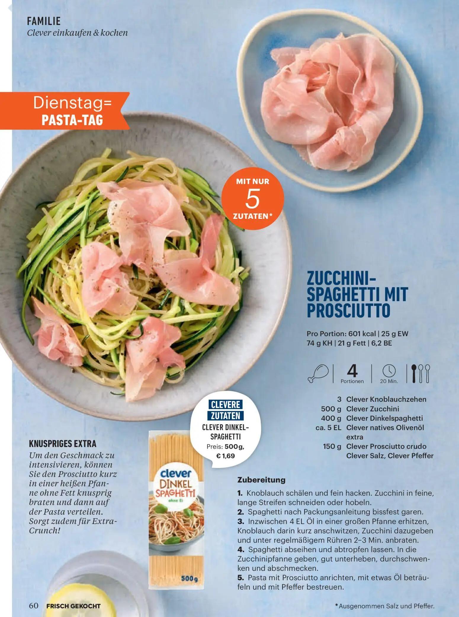 Billa Prospekt, Seite 58 von 170 — CLEVER DINKEL-SPAGHETTI