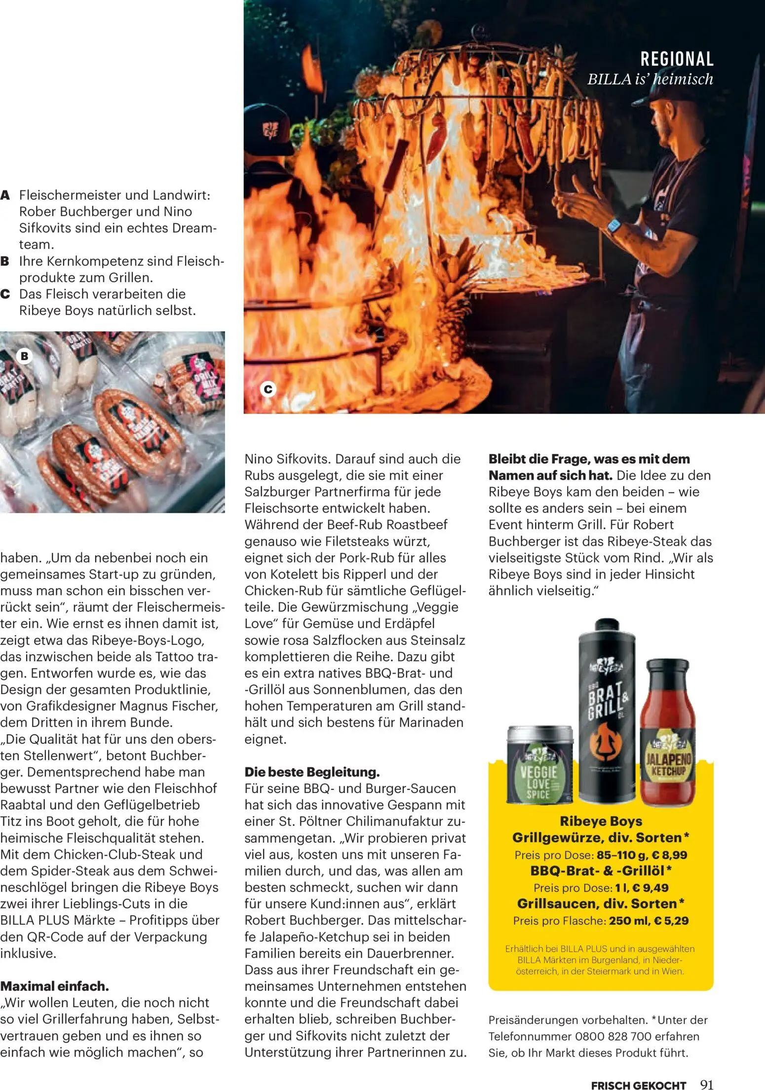 Billa Prospekt, Seite 89 von 170 — Ribeye Boys Grillgewürze, div. Sorten*, BBQ-Brat- & -Grillöl*, Grillsaucen, div. Sorten*