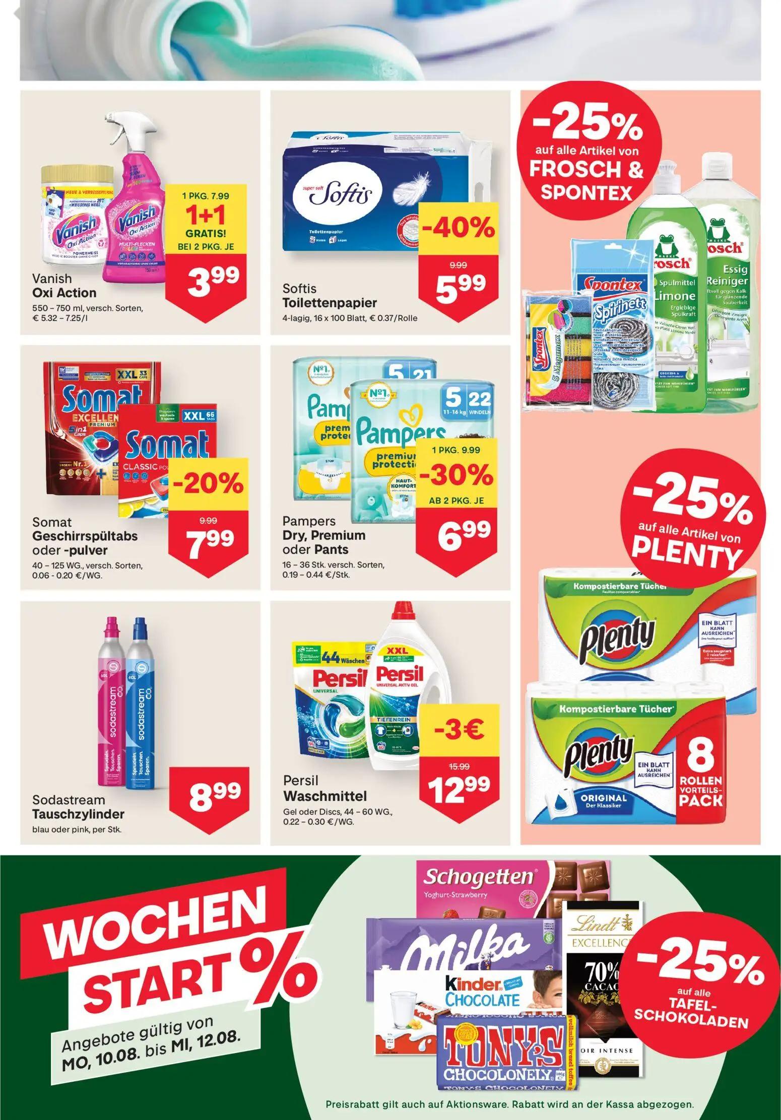 MPREIS Prospekt, Seite 11 von 15 — Vanish Oxi Action, Softis Toilettenpapier, Pampers Dry, Premium oder Pants
