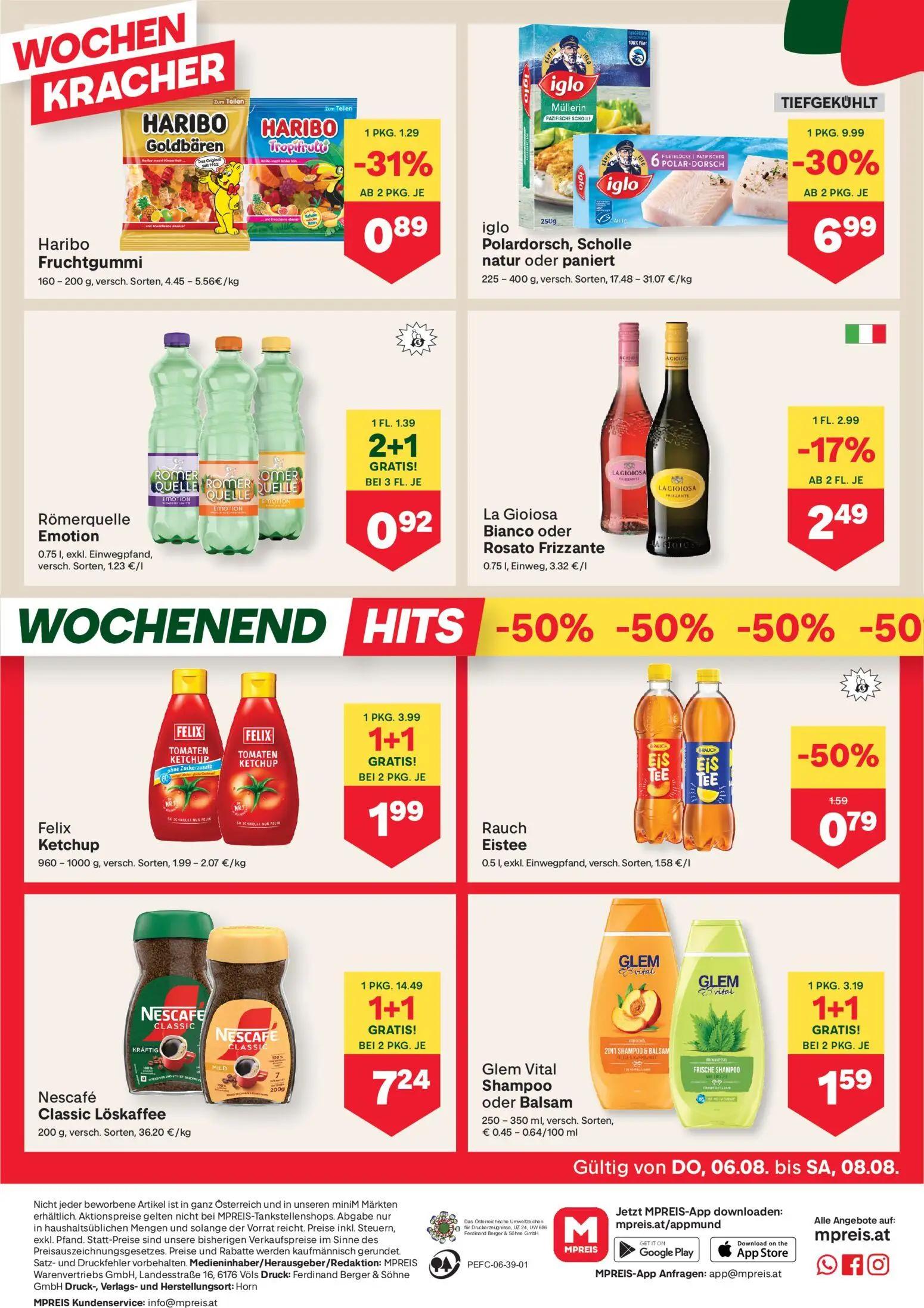 MPREIS Prospekt, Seite 12 von 15 — Nescafé Classic Löskaffee, iglo Polardorsch, Scholle natur oder paniert, Felix Ketchup