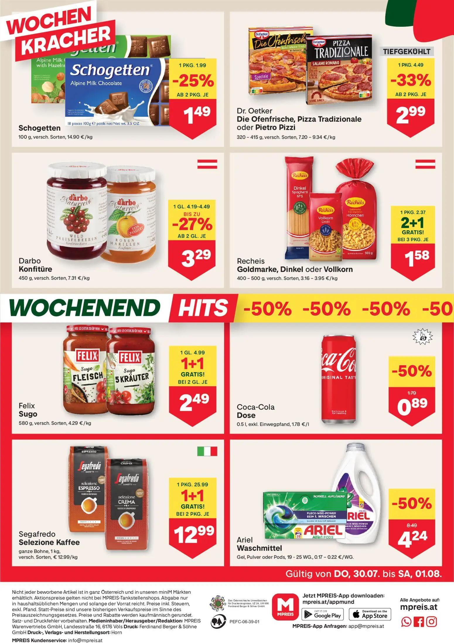 MPREIS Prospekt, Seite 12 von 16 — Coca-Cola Dose, Schogetten Alpine Milk Chocolate