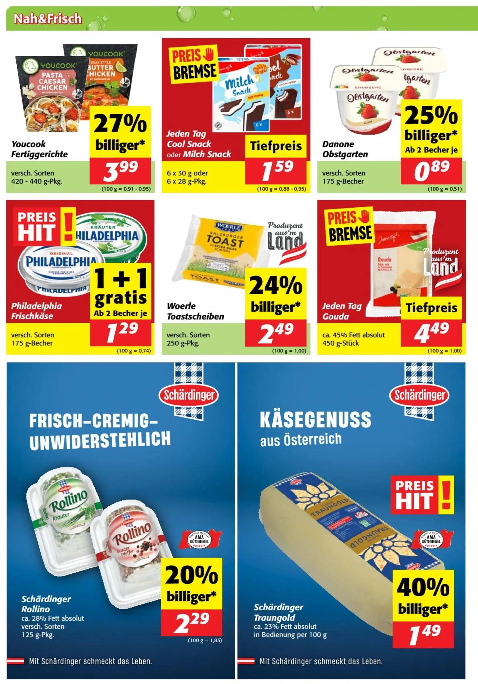 Nah & Frisch Prospekt, Seite 2 von 8 — Youcook Fertiggerichte, Jeden Tag Cool Snack oder Milch Snack, Danone Obstgarten