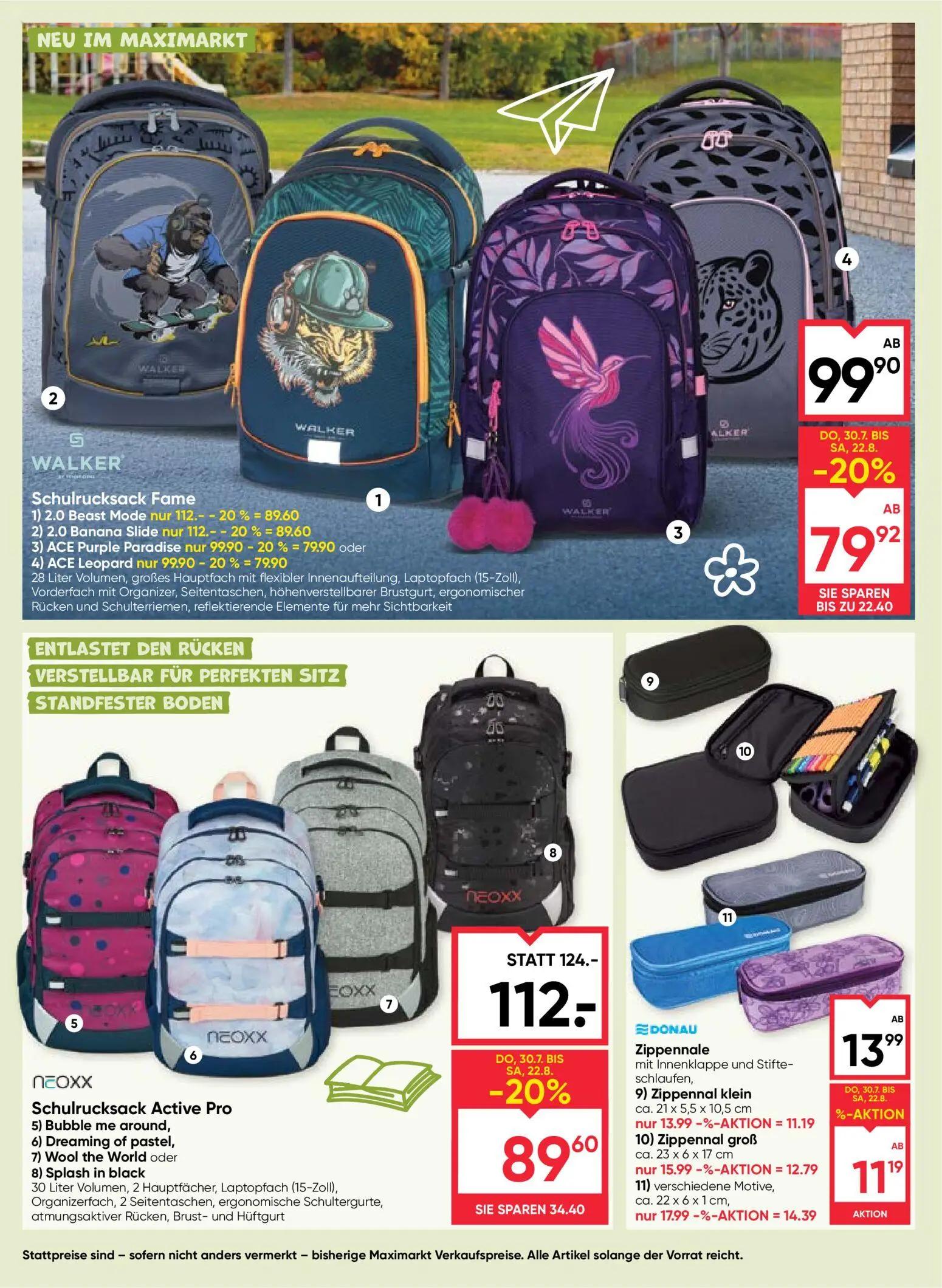 Maximarkt Prospekt, Seite 2 von 8 — Schulrucksack Active Pro Bubble me around, Schulrucksack Active Pro Dreaming of pastel, …