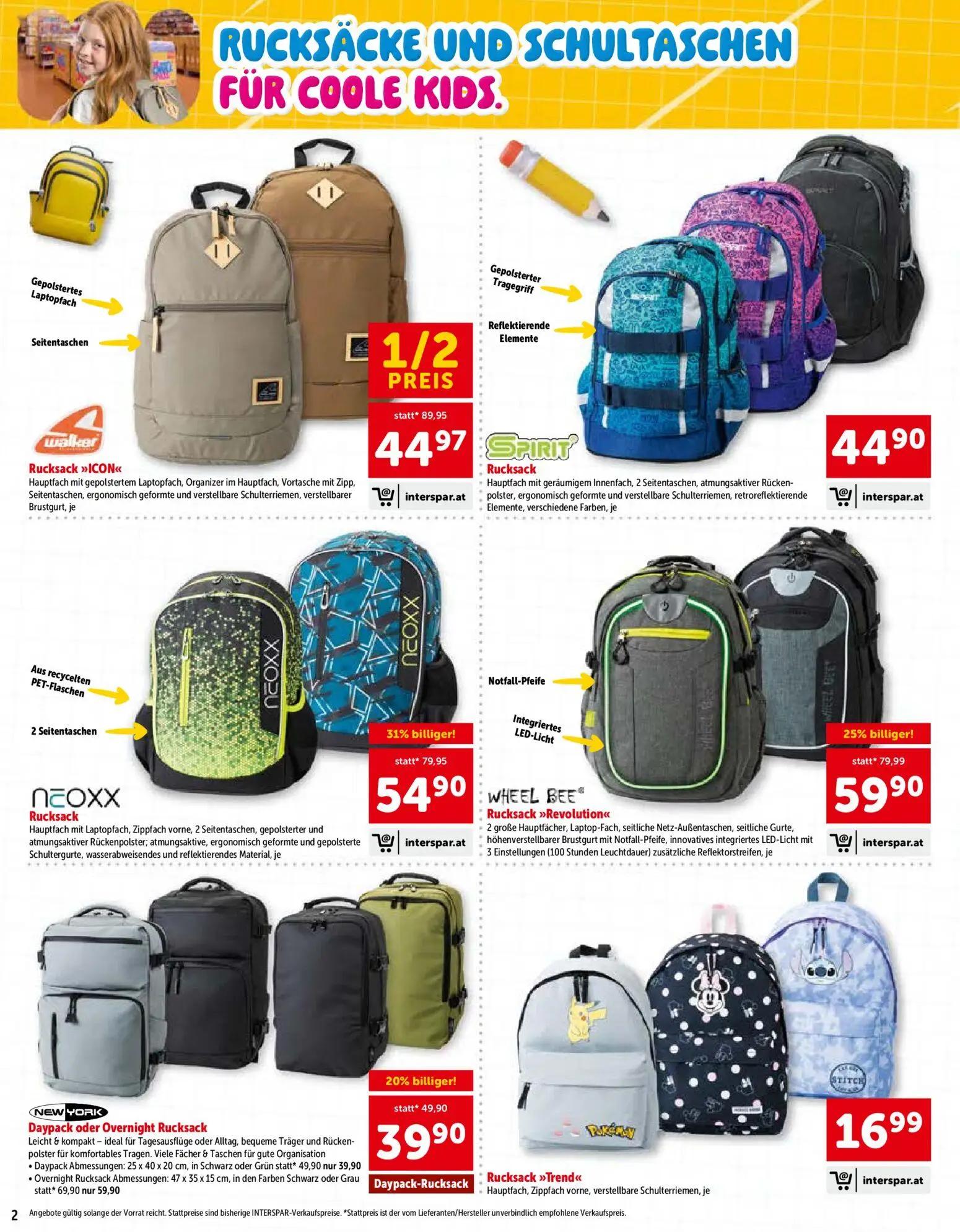 Interspar Prospekt, Seite 2 von 24 — Rucksack >>ICON<<, Rucksack, Rucksack »Revolution«