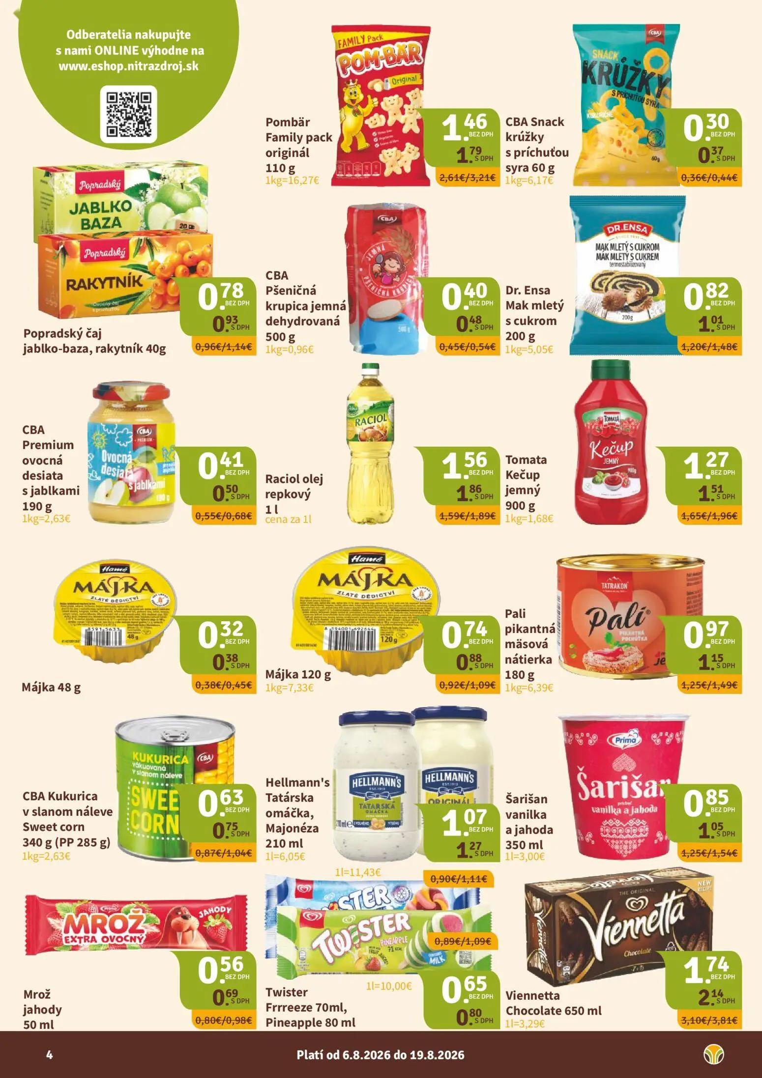 Nitrazdroj leták, strana 4 z 8 — Viennetta Chocolate, Pombär Family pack originál, Raciol olej repkový
