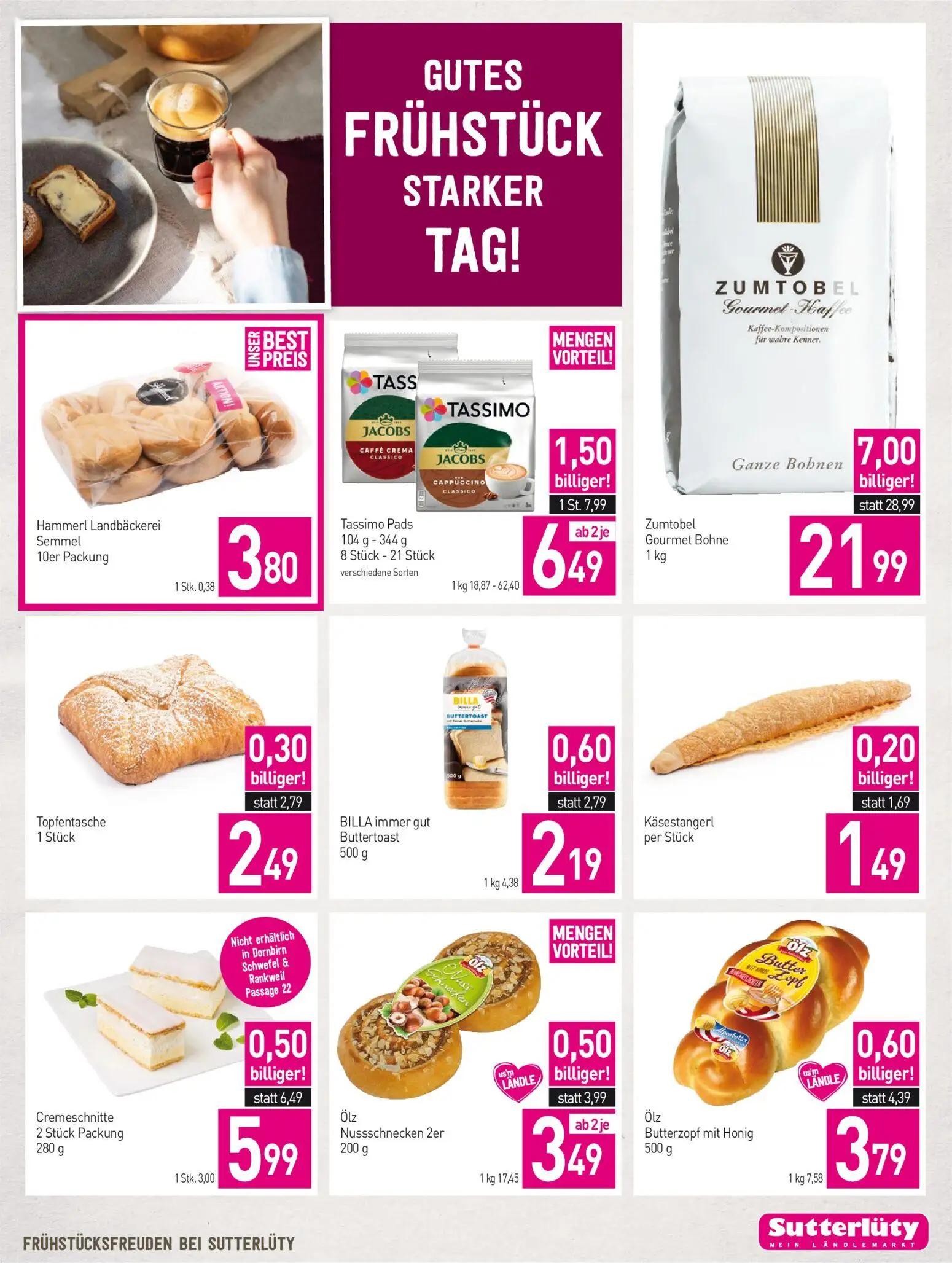 Sutterlüty Prospekt, Seite 3 von 20 — Ölz Butterzopf mit Honig, Cremeschnitte, Ölz Nussschnecken 2er