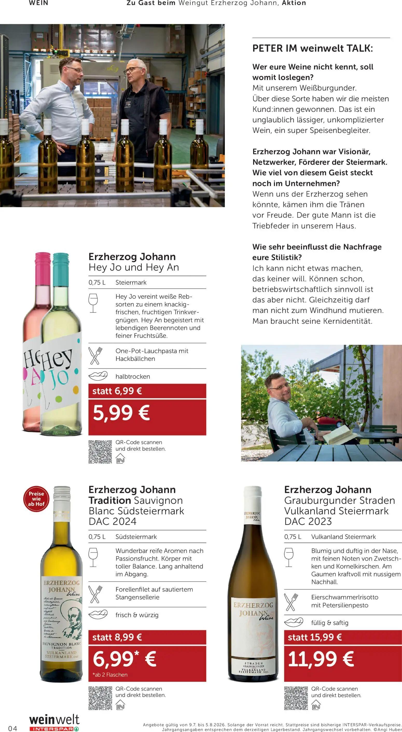 Interspar Prospekt, Seite 4 von 24 — Erzherzog Johann Tradition Sauvignon Blanc Südsteiermark DAC 2024
