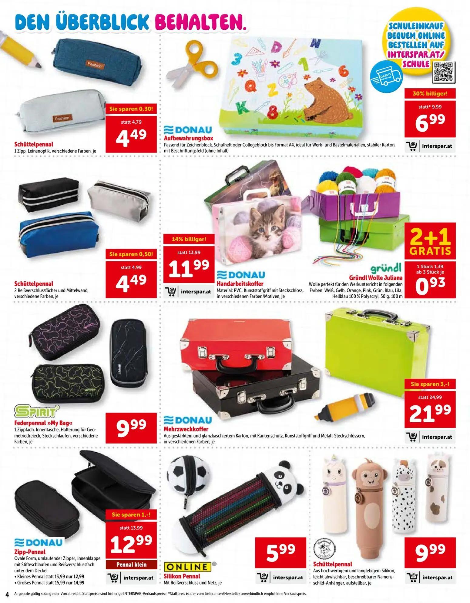 Interspar Prospekt, Seite 4 von 24 — DONAU Aufbewahrungsbox, DONAU Mehrzweckkoffer, DONAU Handarbeitskoffer