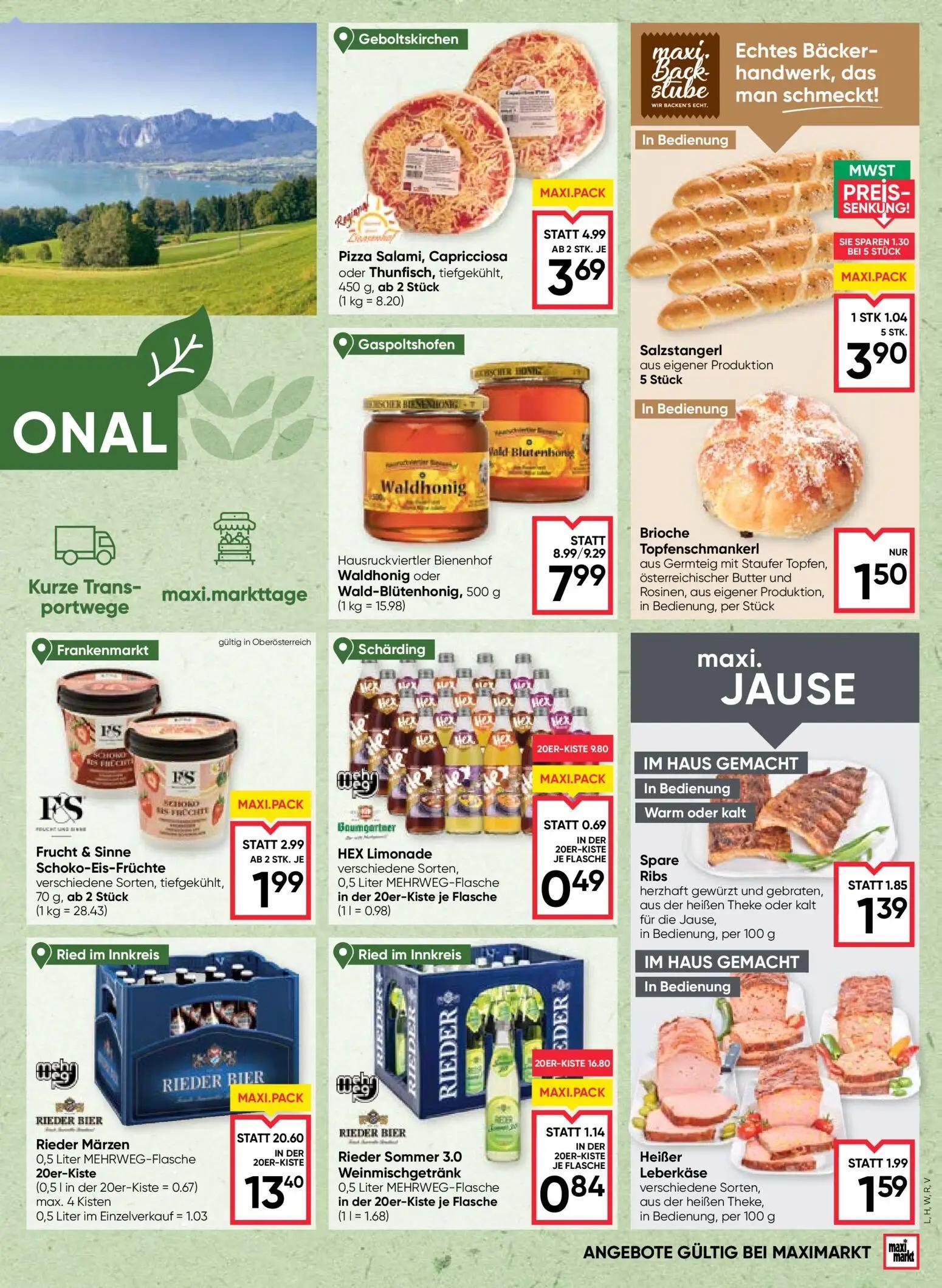 Maximarkt Prospekt, Seite 5 von 24 — Frucht & Sinne Schoko-Eis-Früchte, Spare Ribs, Heißer Leberkäse