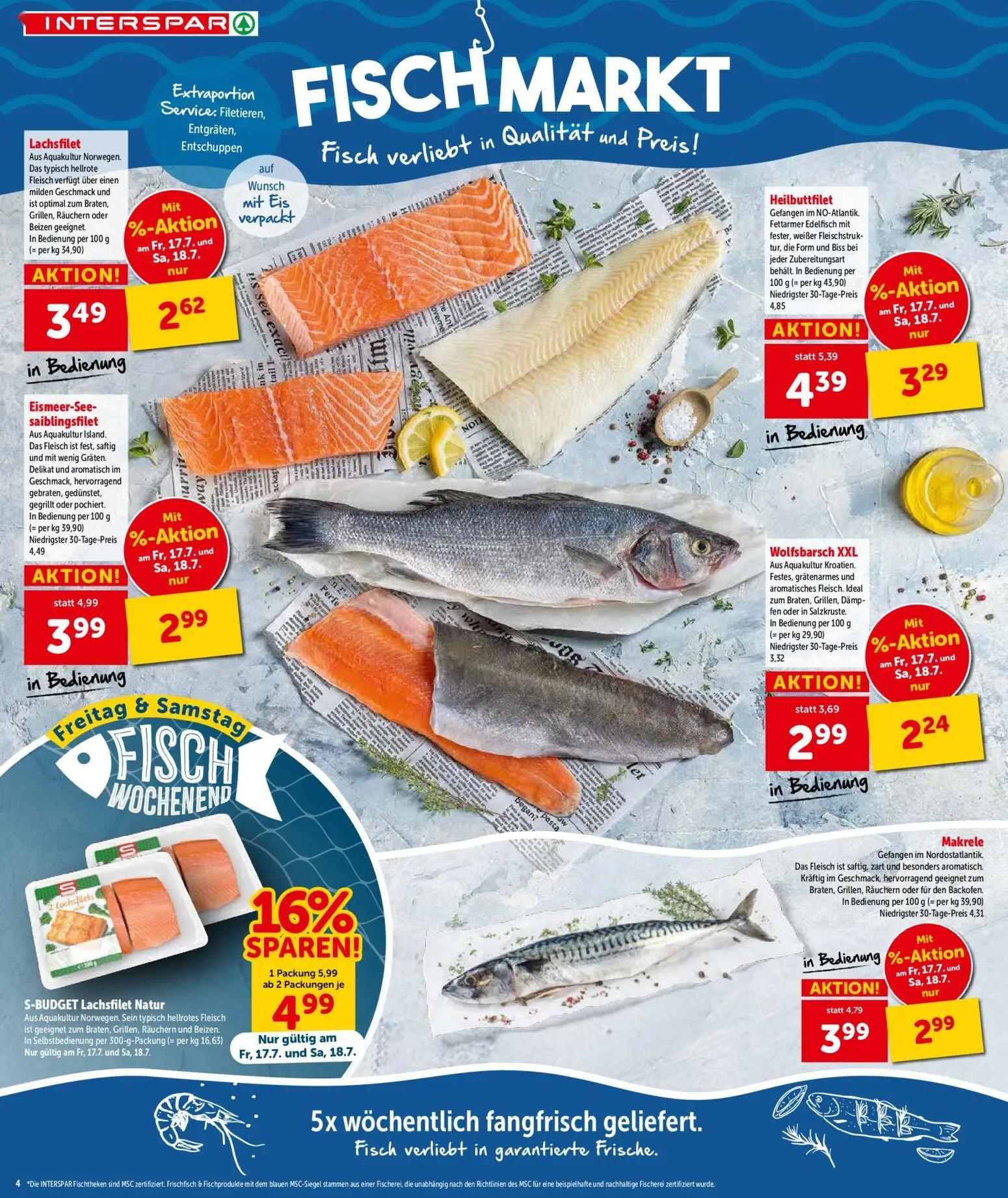 Interspar Prospekt, Seite 5 von 21 — S-BUDGET Lachsfilet Natur