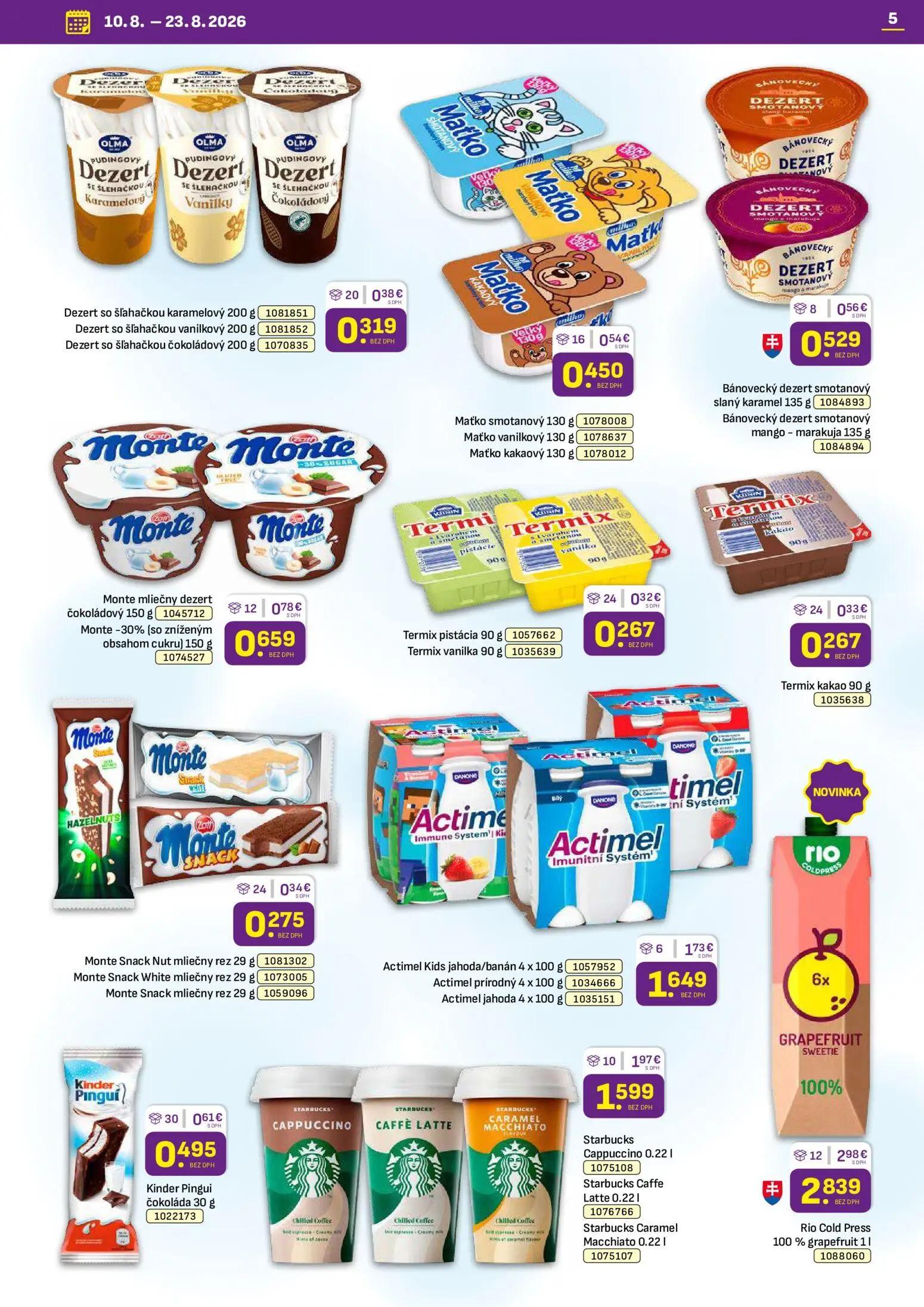 Libex leták, strana 5 z 36 — Starbucks Cappuccino, Starbucks Caffe Latte, Starbucks Caramel Macchiato