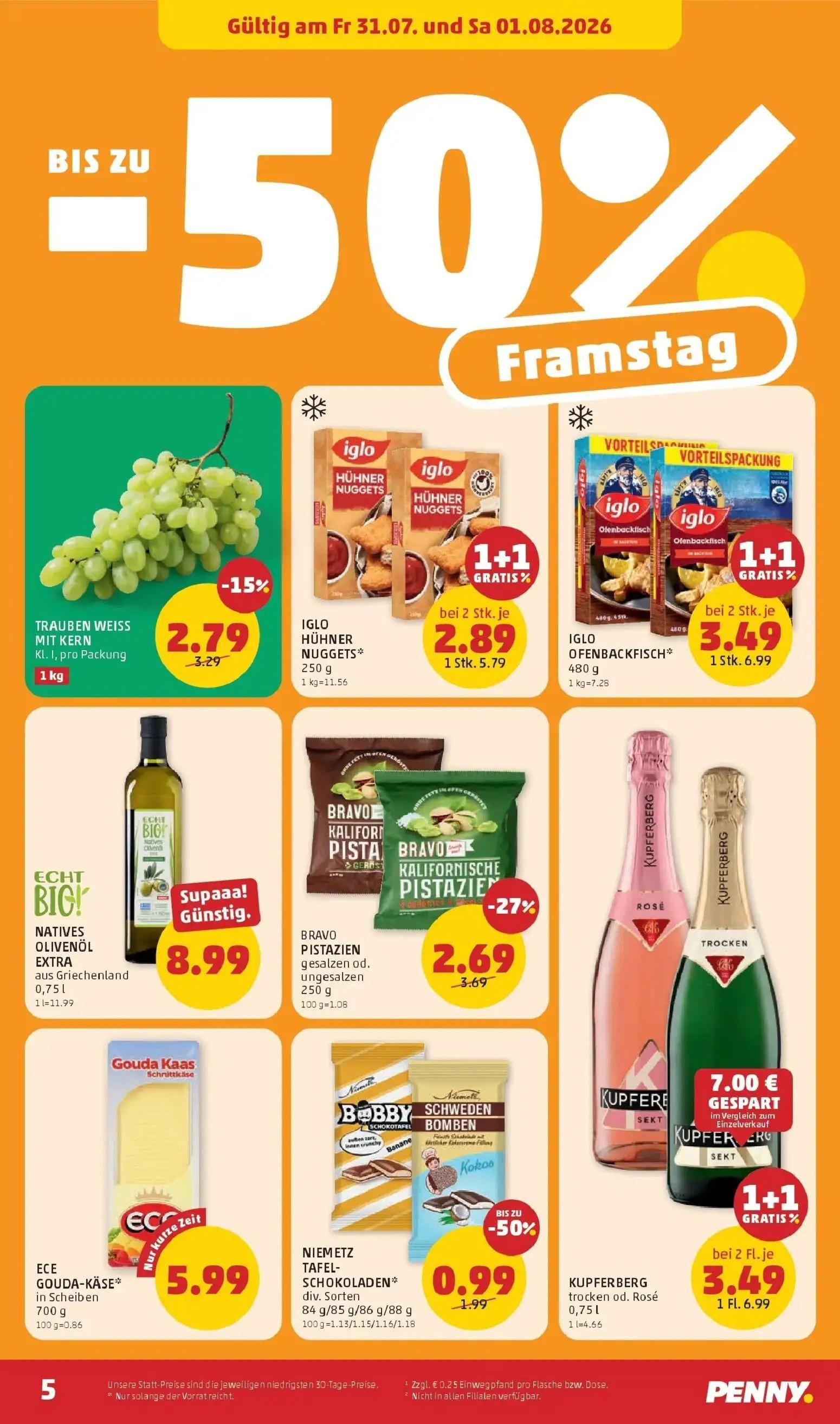 PENNY Prospekt, Seite 5 von 28 — IGLO OFENBACKFISCH, KUPFERBERG, IGLO HÜHNER NUGGETS