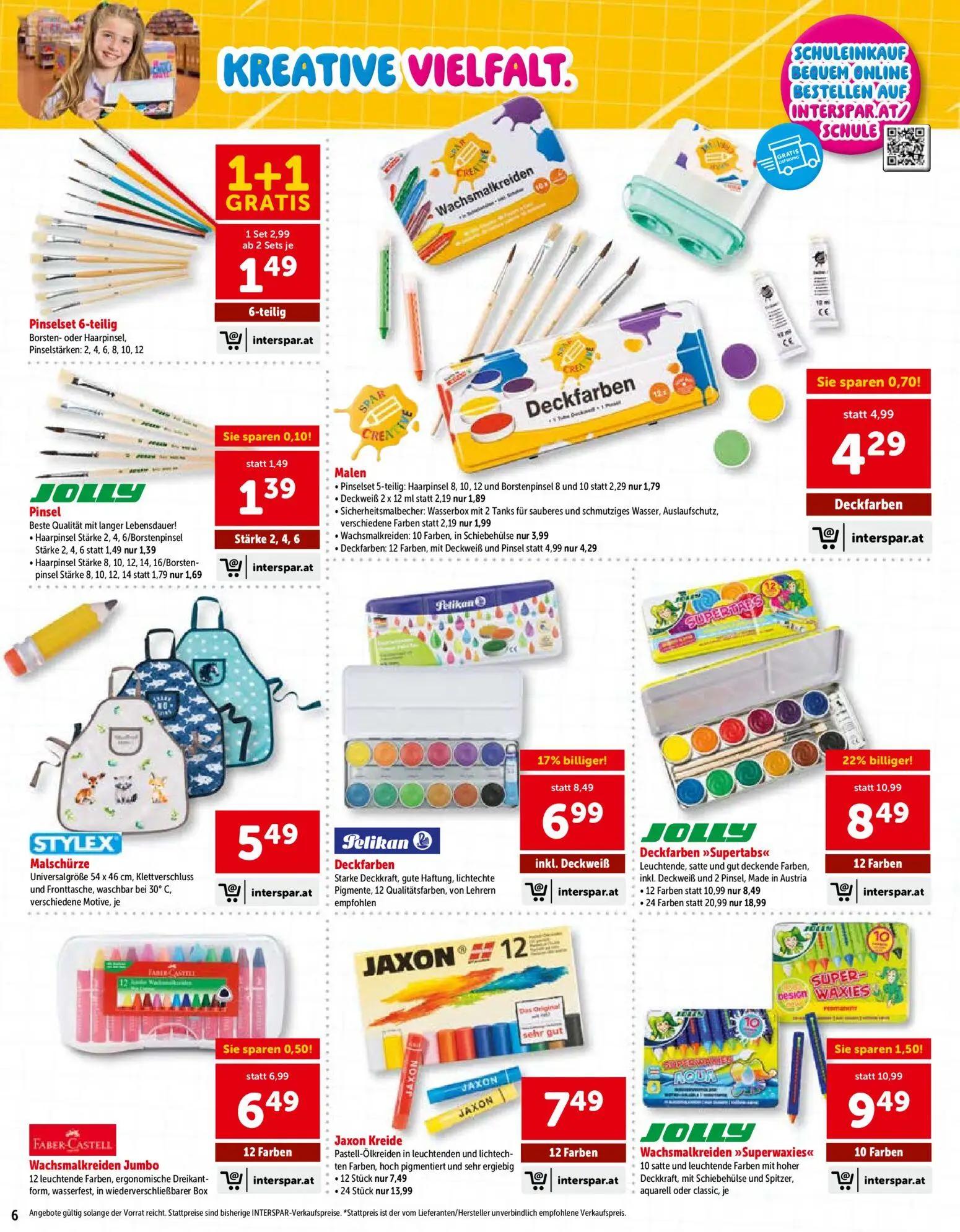 Interspar Prospekt, Seite 6 von 24 — JOLLY Deckfarben »Supertabs«, Jaxon Kreide, Malen
