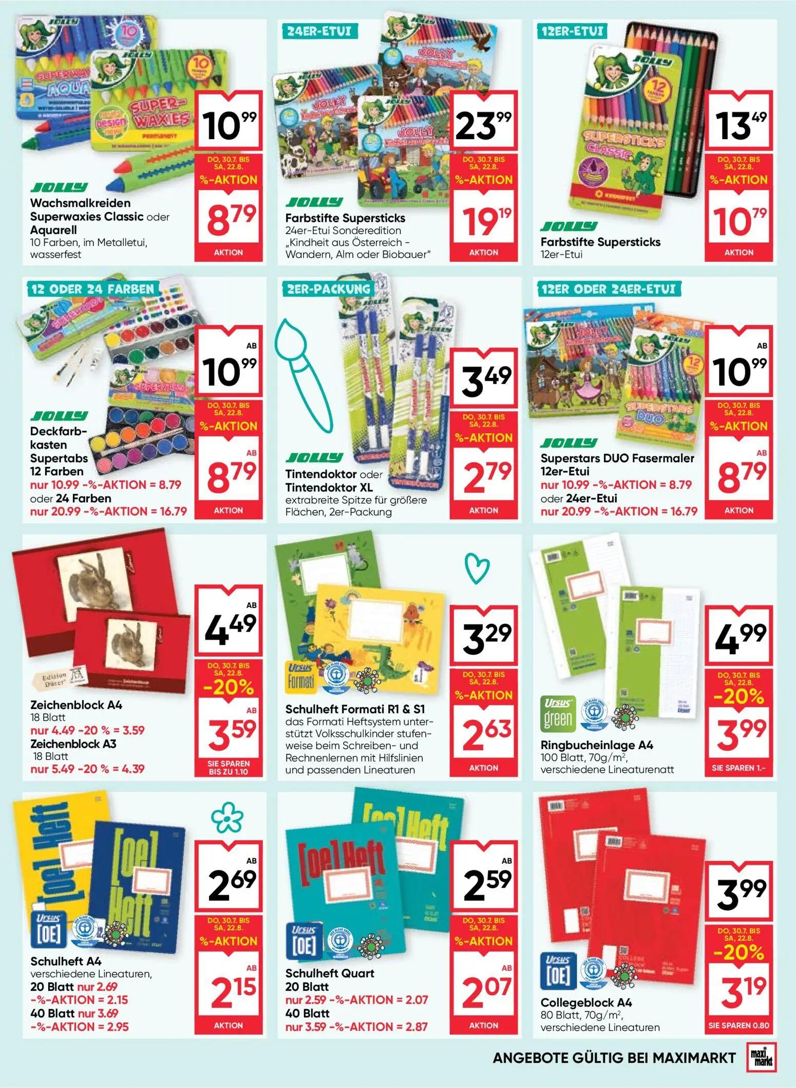 Maximarkt Prospekt, Seite 7 von 8 — Farbstifte Supersticks, Farbstifte Supersticks, Wachsmalkreiden Superwaxies Classic oder…