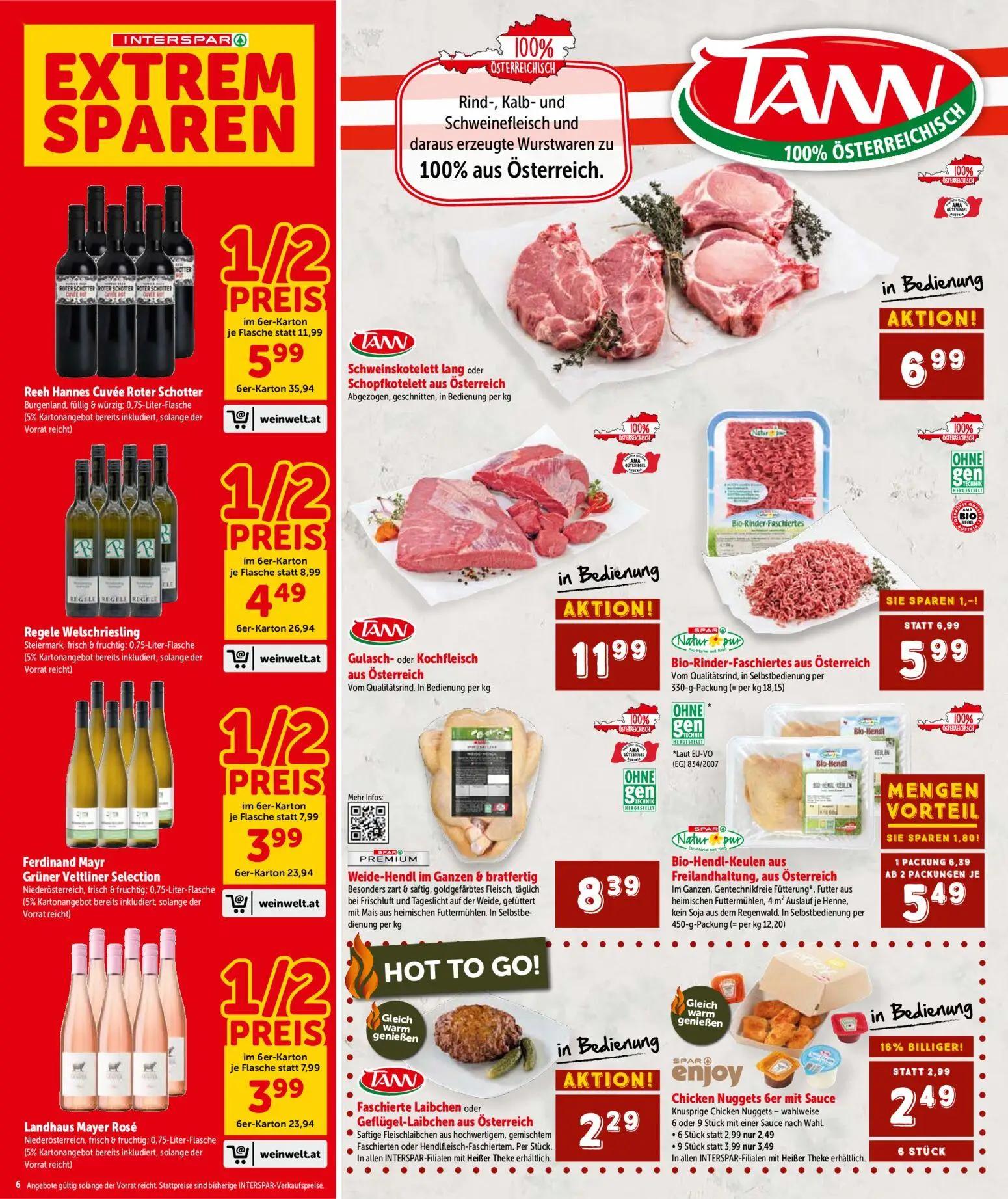 Interspar Prospekt, Seite 7 von 21 — Schweinskotelett lang oder Schopfkotelett aus Österreich