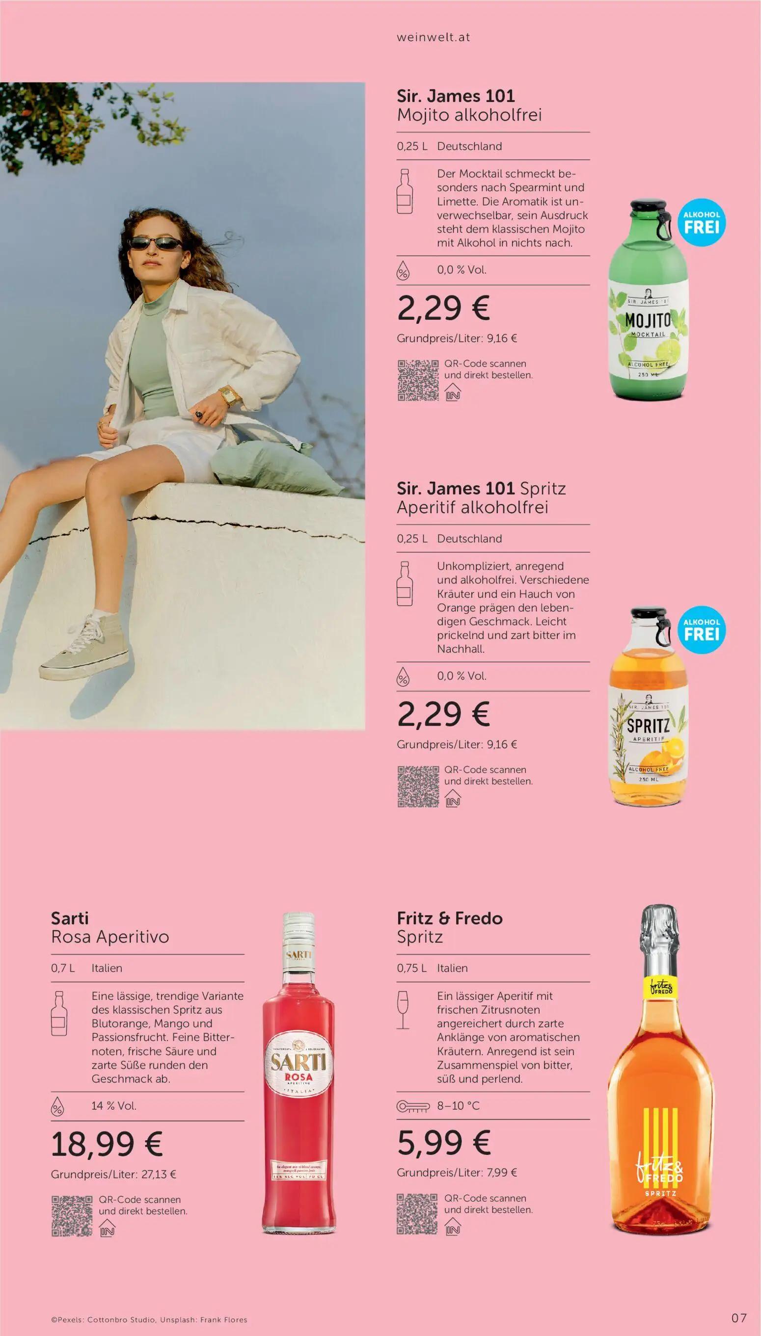 Interspar Prospekt, Seite 7 von 32 — Sir. James 101 Mojito alkoholfrei, Sir. James 101 Spritz Aperitif alkoholfrei