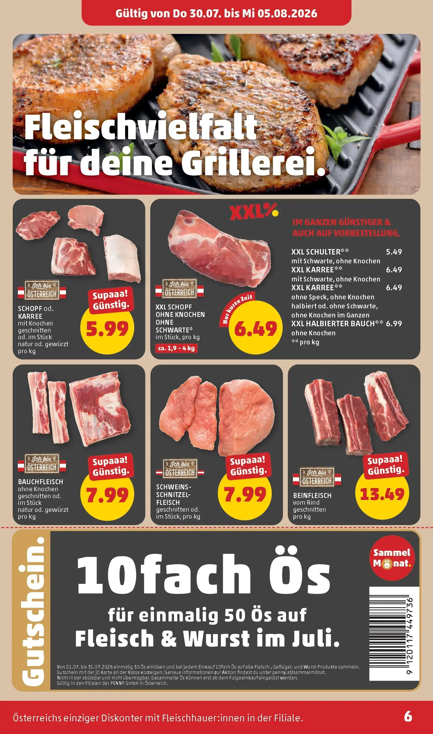 PENNY Prospekt, Seite 6 von 28 — SCHOPF od. KARREE mit Knochen, XXL SCHULTER, XXL KARREE