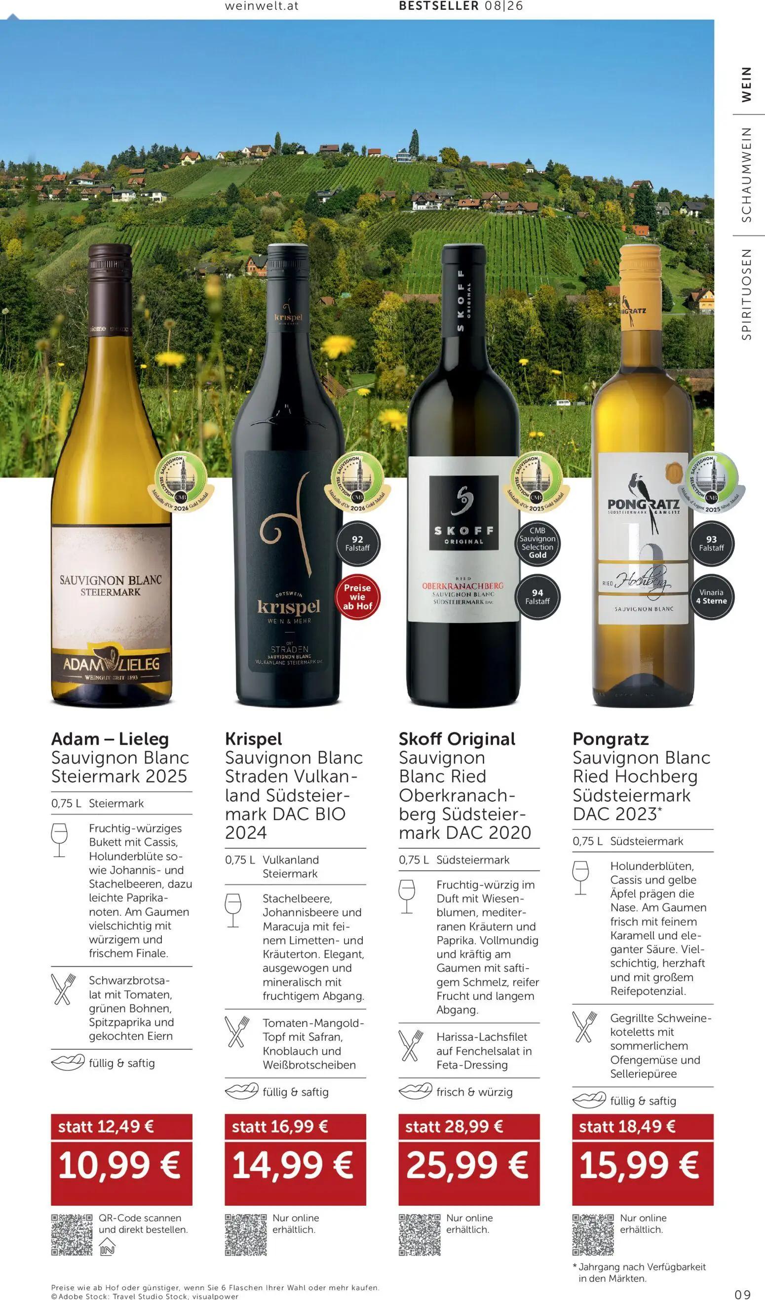 Interspar Prospekt, Seite 9 von 24 — Skoff Original Sauvignon Blanc Ried Oberkranach- berg Südsteiermark DAC 2020, Pongratz …