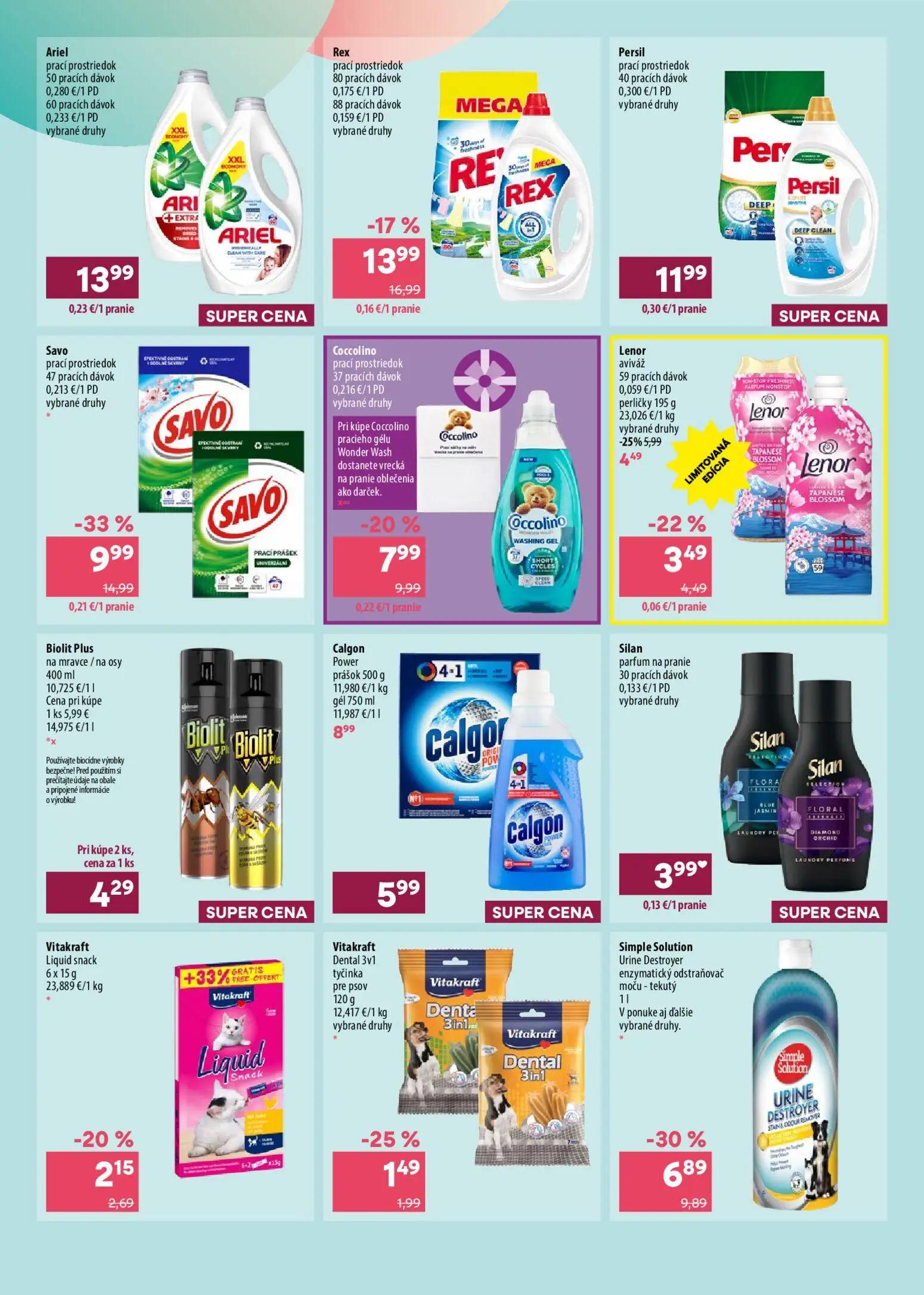 101 Drogerie leták, strana 10 z 16 — Savo prací prostriedok, Rex prací prostriedok, Calgon Power prášok