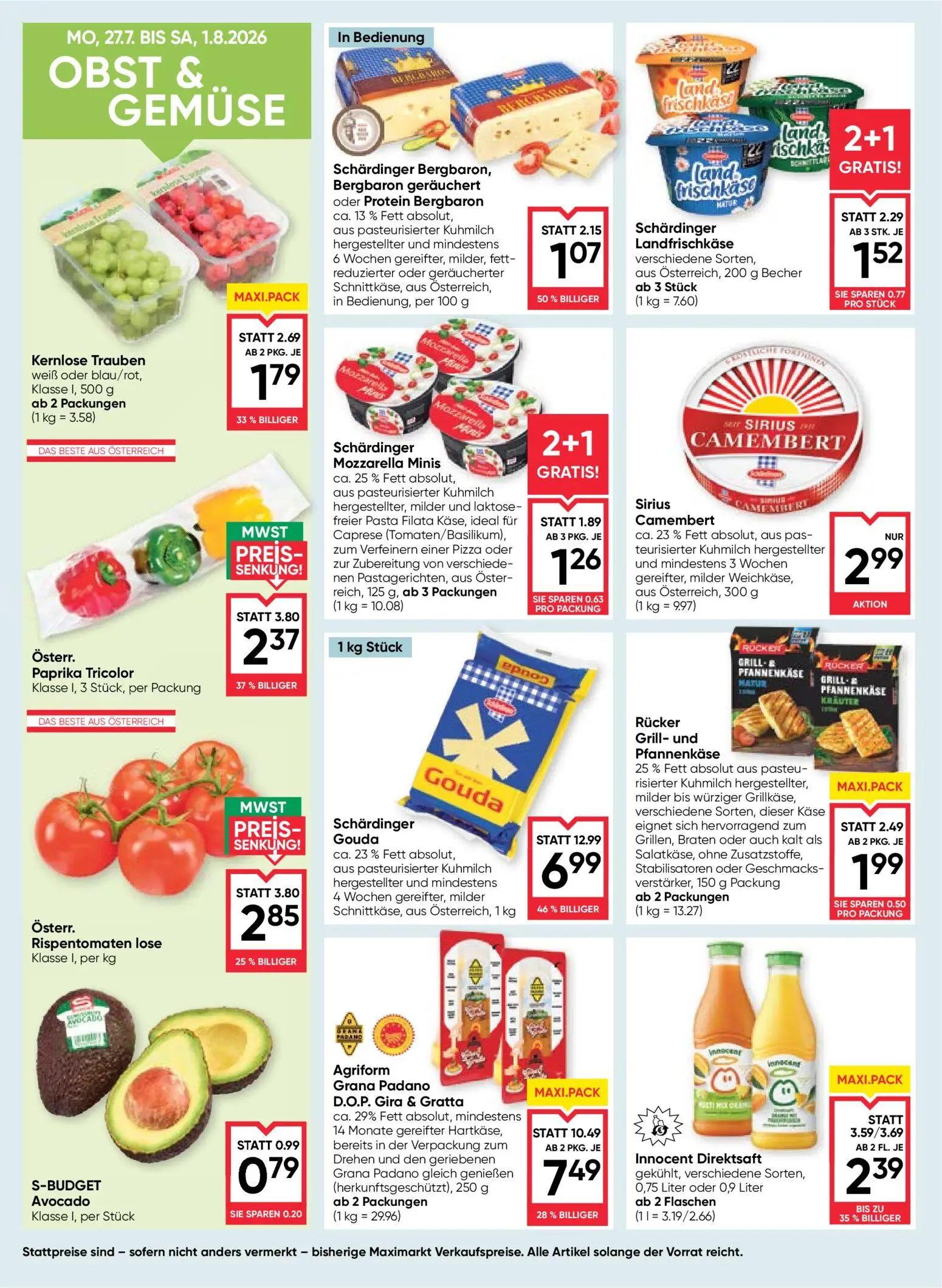 Maximarkt Prospekt, Seite 10 von 24 — Österr. Paprika Tricolor, Österr. Rispentomaten lose