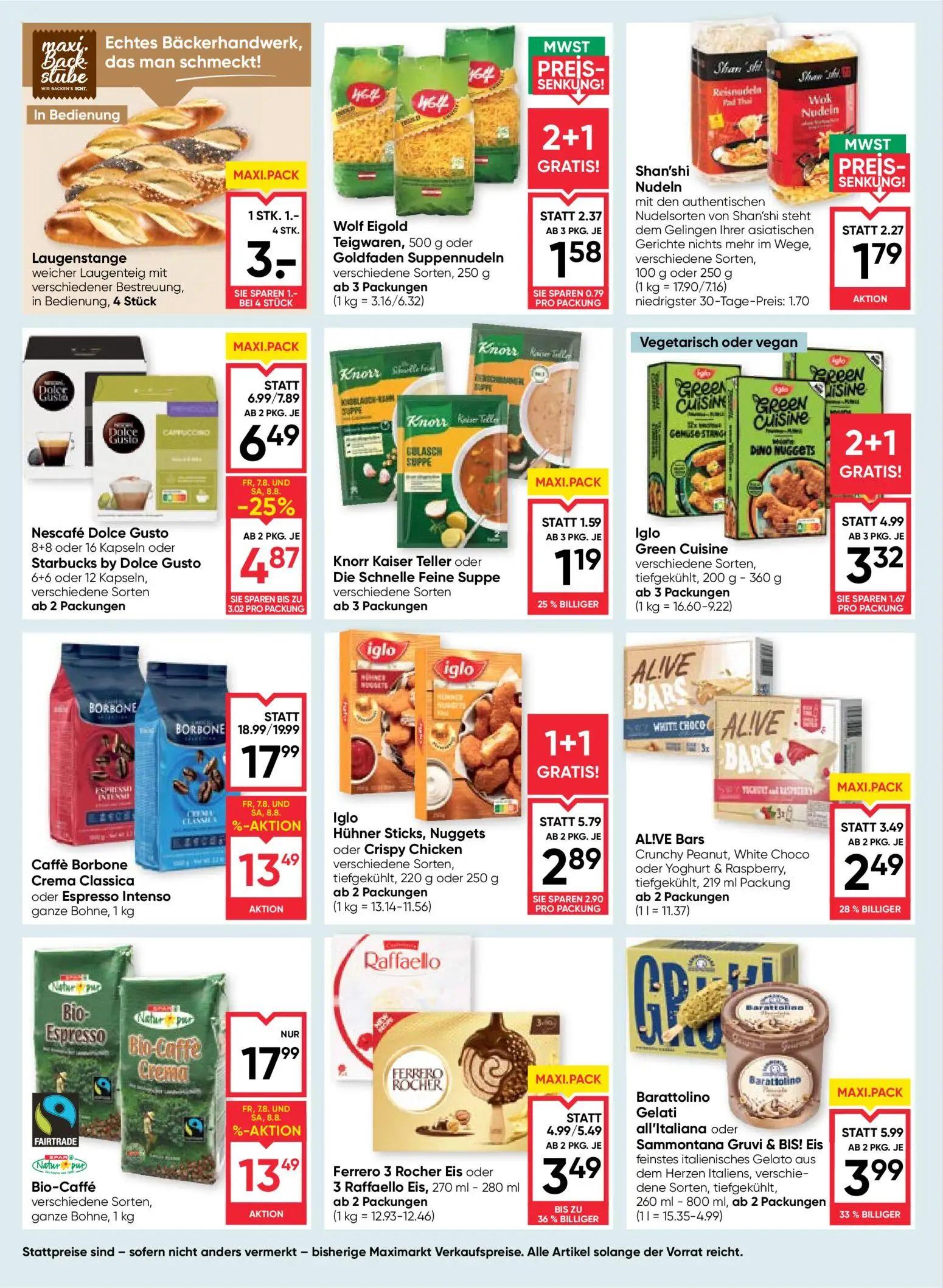 Maximarkt Prospekt, Seite 10 von 24 — Iglo Hühner Sticks, Nuggets oder Crispy Chicken, Ferrero 3 Rocher Eis oder 3 Raffaello…