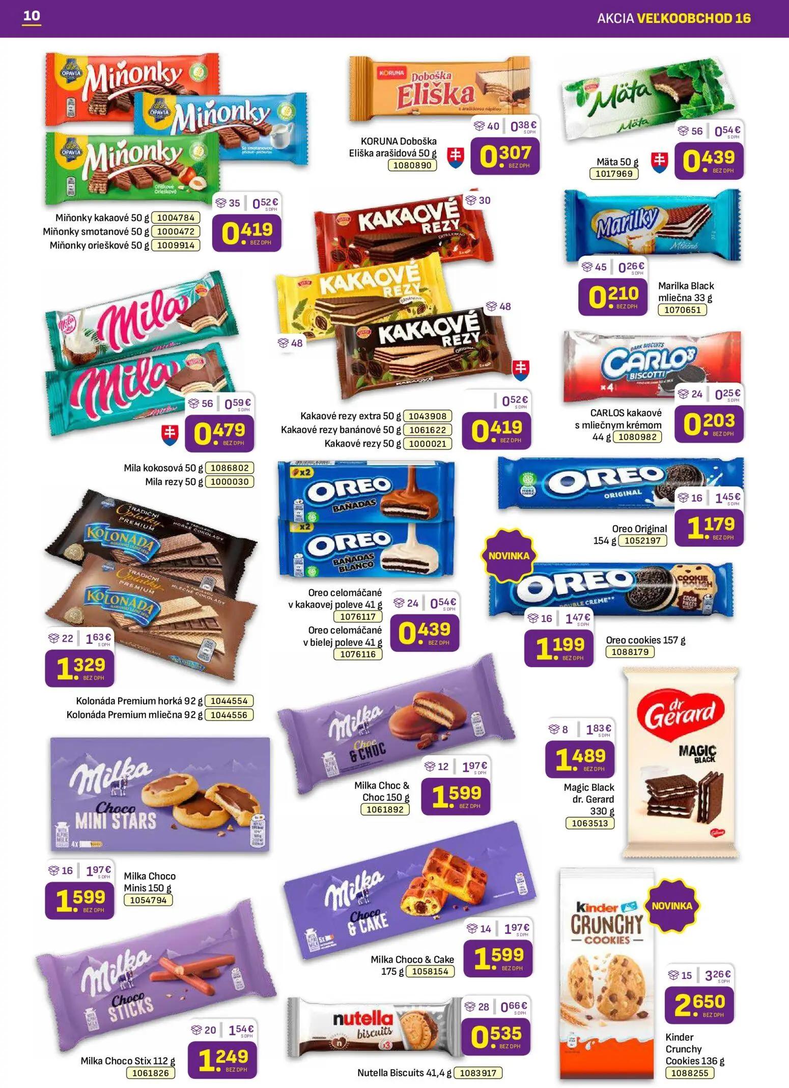 Libex leták, strana 10 z 36 — Kinder Crunchy Cookies, Milka Choco Minis, Milka Choc & Choc