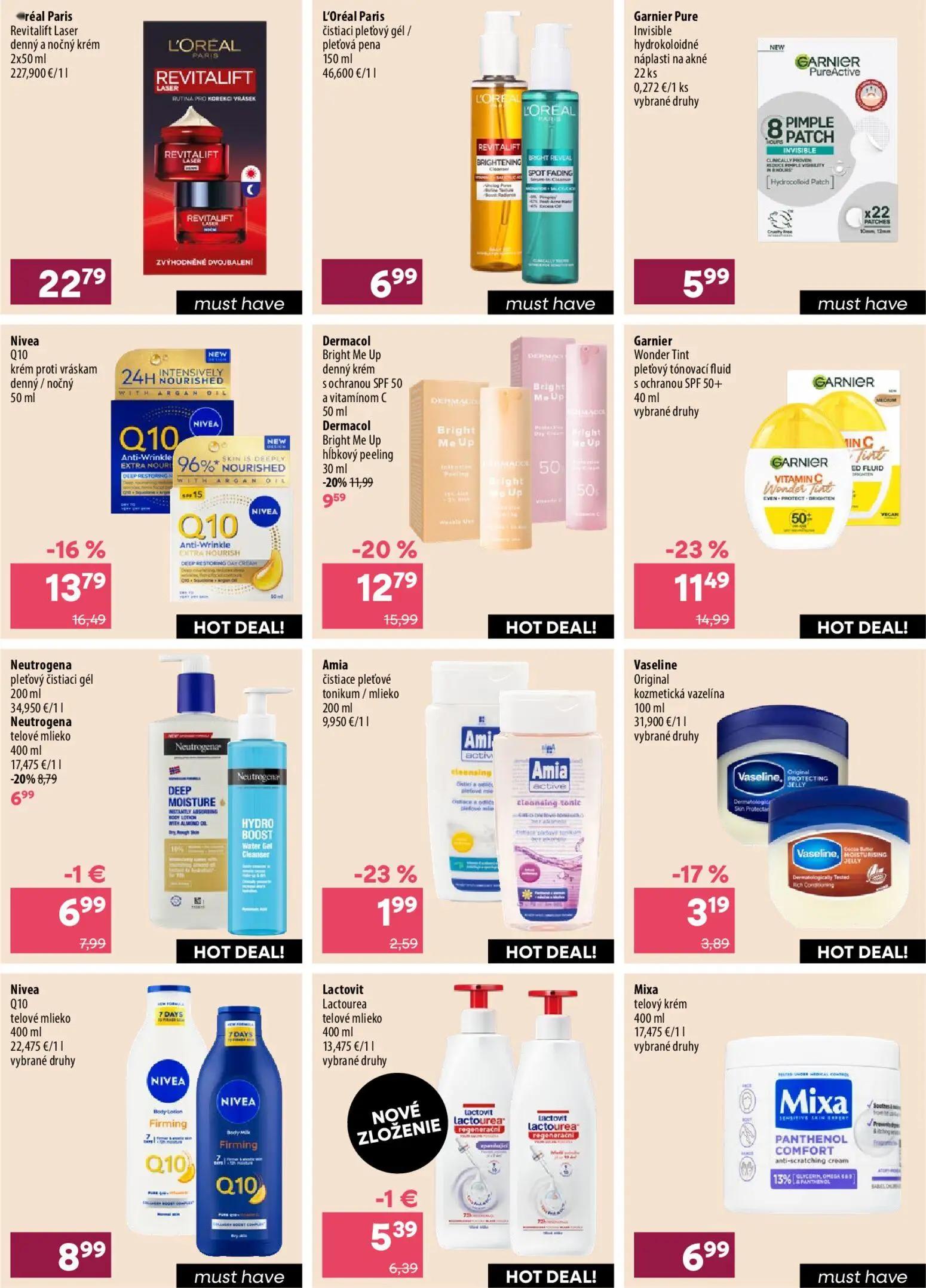101 Drogerie leták, strana 13 z 16 — Garnier Wonder Tint pleťový tónovací fluid s ochranou SPF 50+, Nivea Q10 krém proti vrá…
