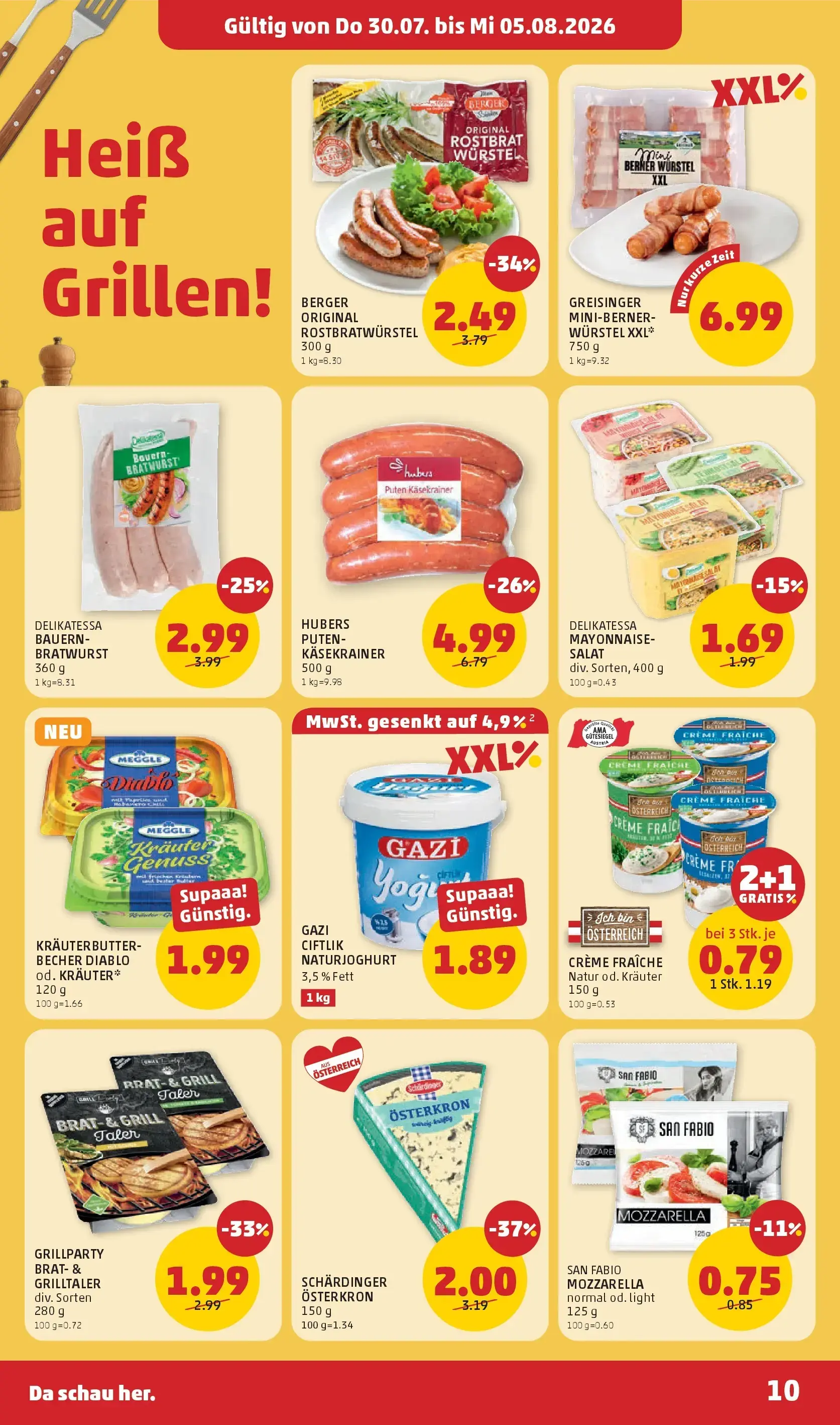 PENNY Prospekt, Seite 10 von 28 — PUTEN- KÄSEKRAINER, ORIGINAL ROSTBRATWÜRSTEL, ÖSTERKRON
