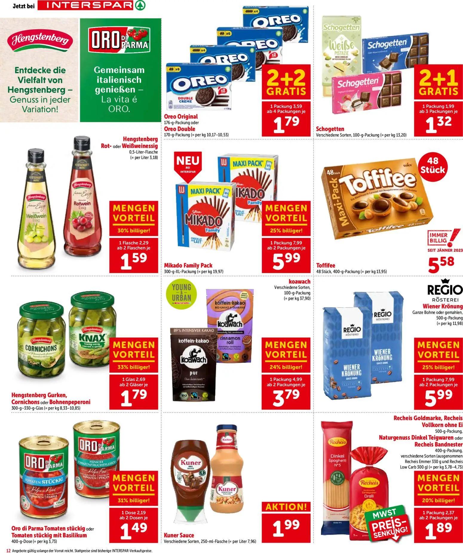 Interspar Prospekt, Seite 13 von 21 — Oreo Original oder Oreo Double, Toffifee