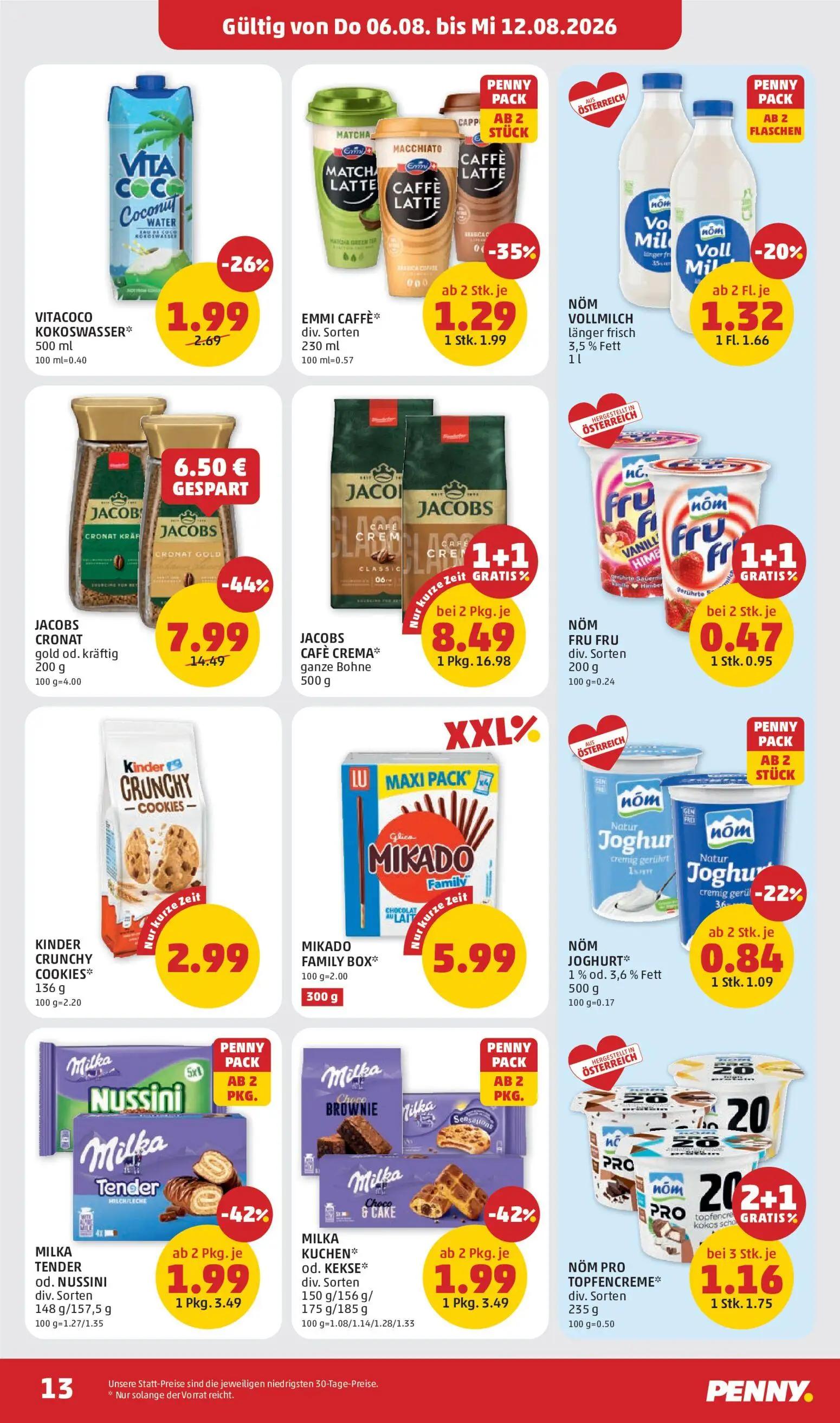 PENNY Prospekt, Seite 13 von 28 — MILKA TENDER od. NUSSINI, NÖM VOLLMILCH