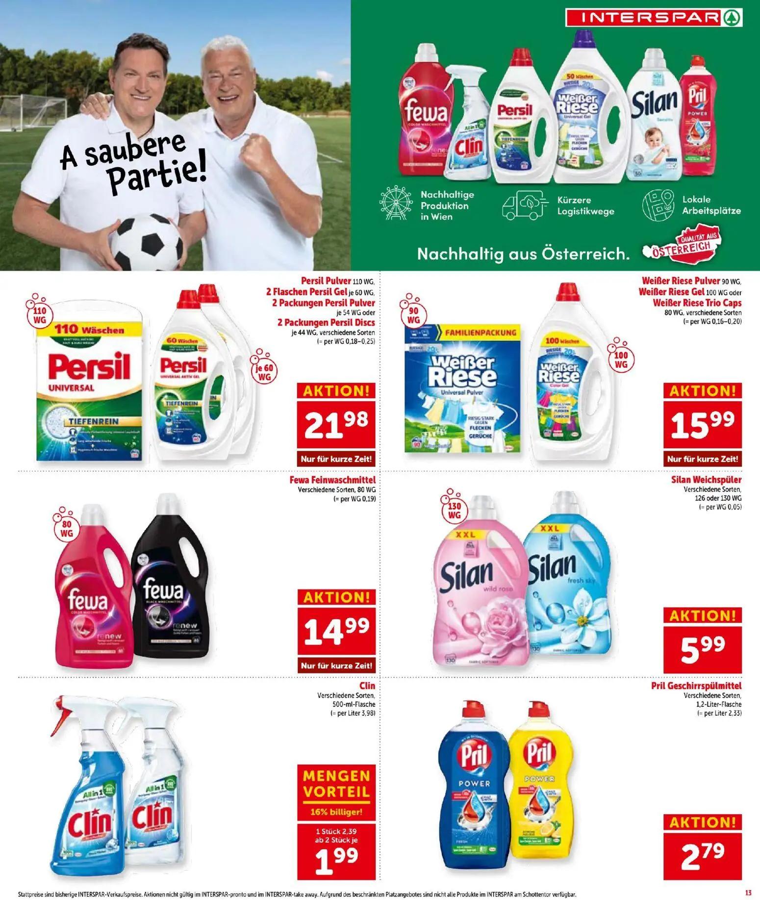 Interspar Prospekt, Seite 14 von 22 — Clin, Persil Pulver, Persil Gel
