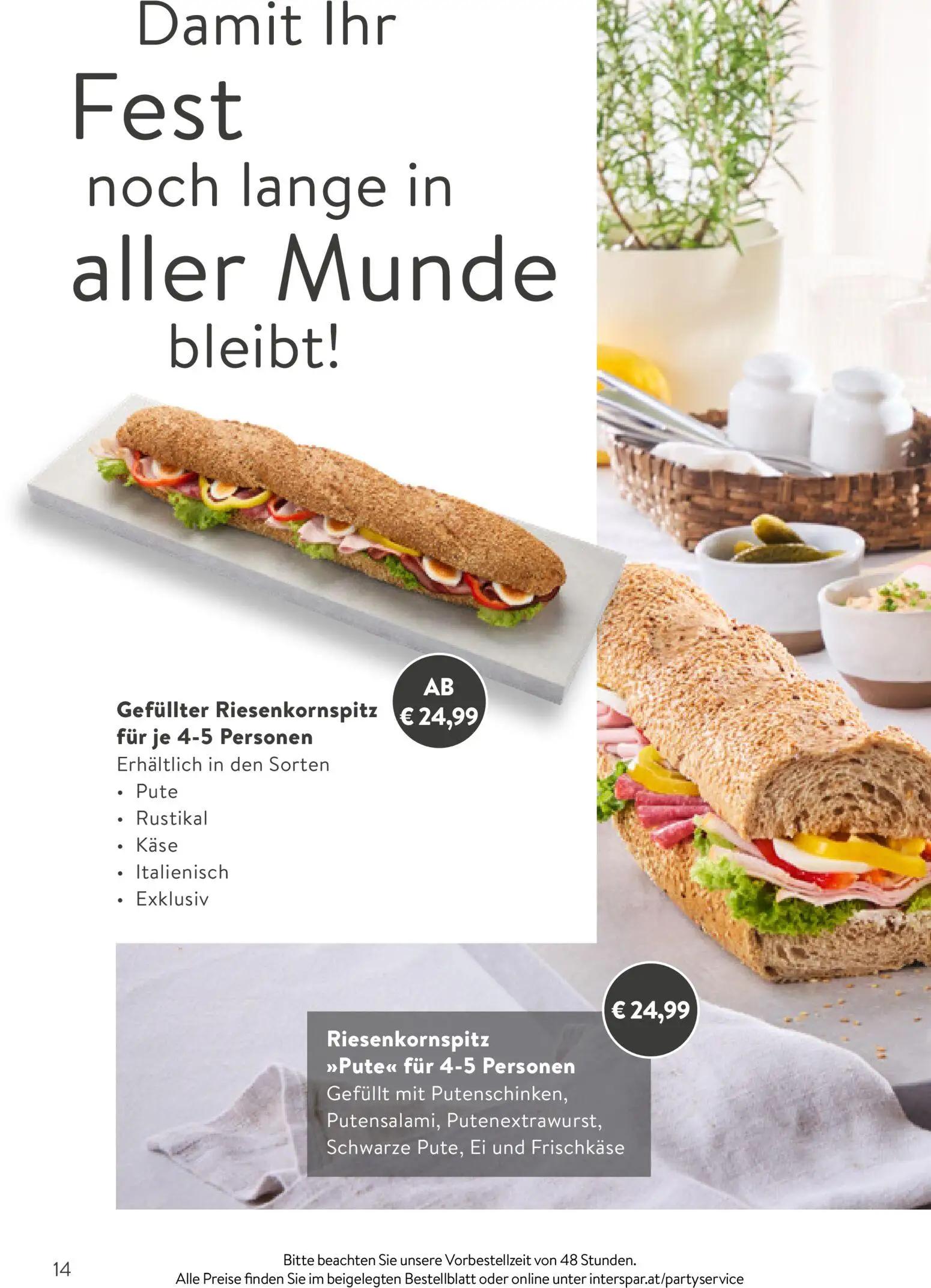 Interspar Prospekt, Seite 14 von 24 — Gefüllter Riesenkornspitz Pute, Riesenkornspitz Pute