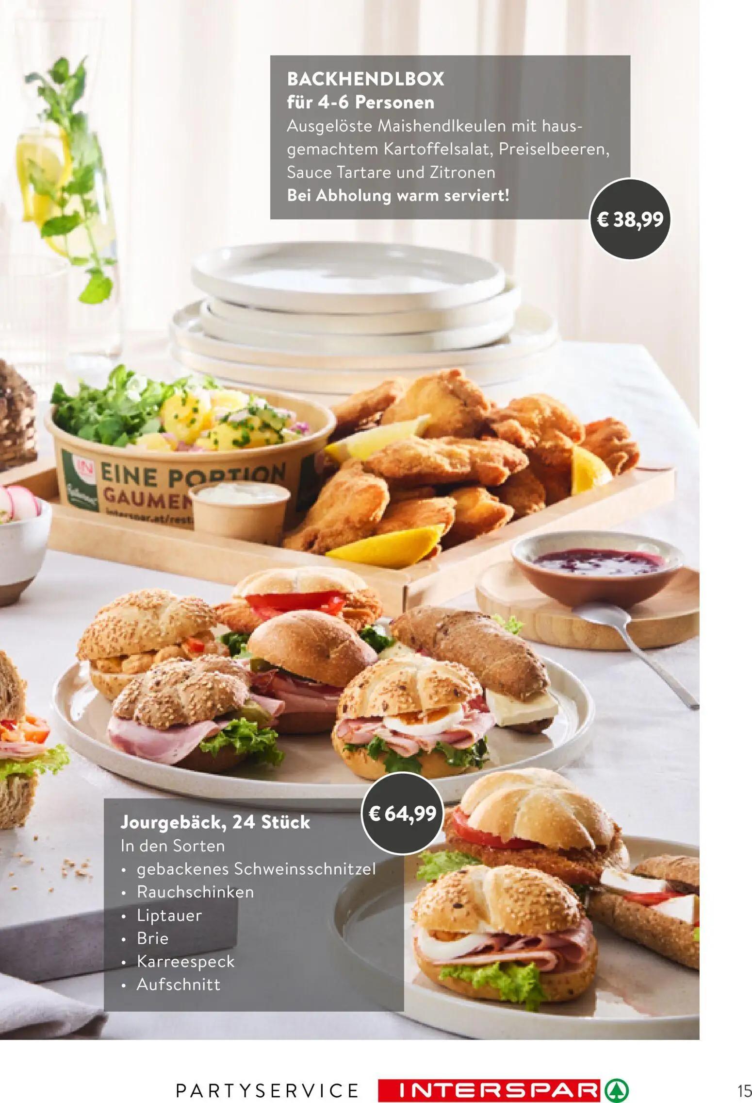 Interspar Prospekt, Seite 15 von 24 — BACKHENDLBOX, Jourgebäck