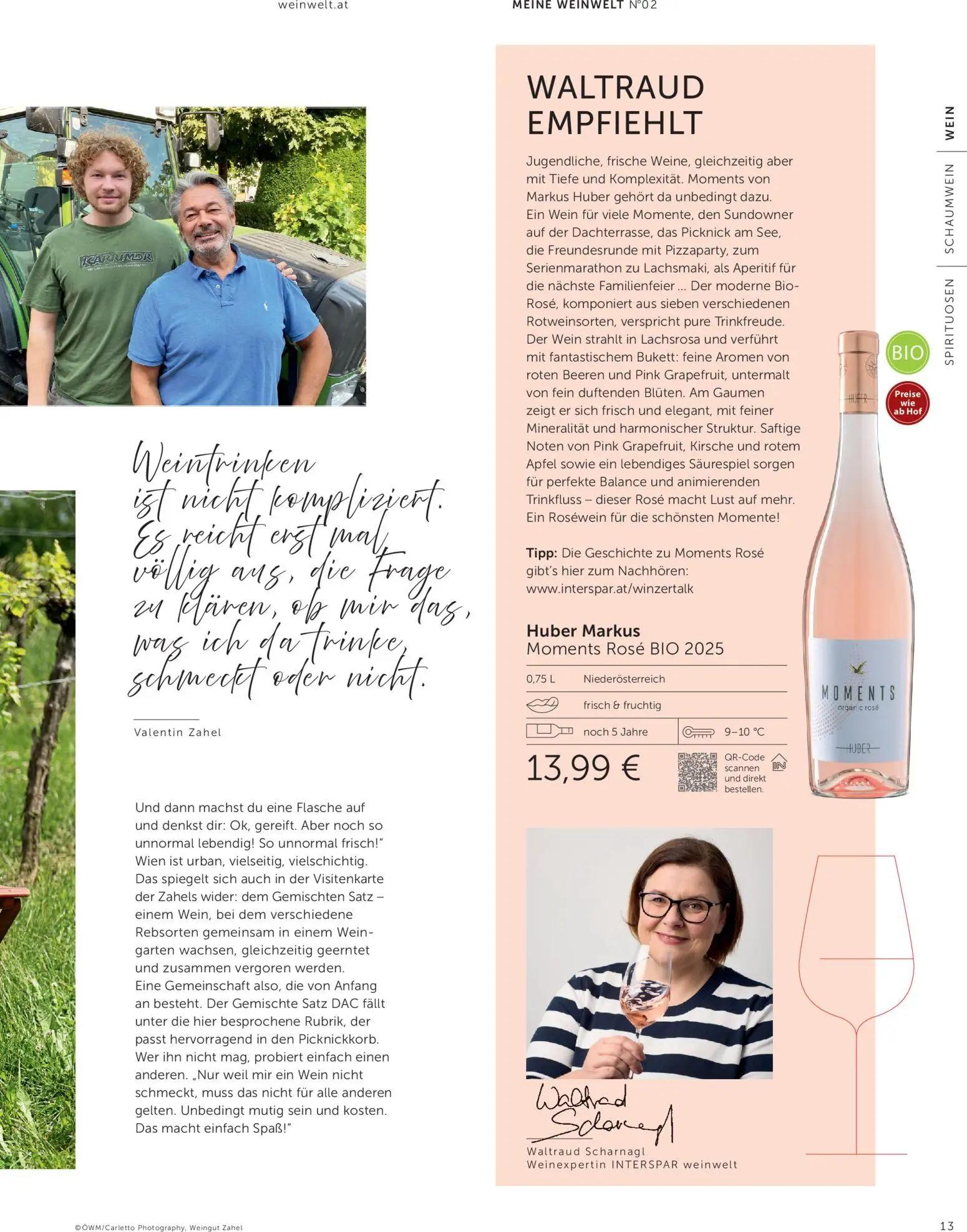 Interspar Prospekt, Seite 13 von 60 — Moments Rosé BIO 2025