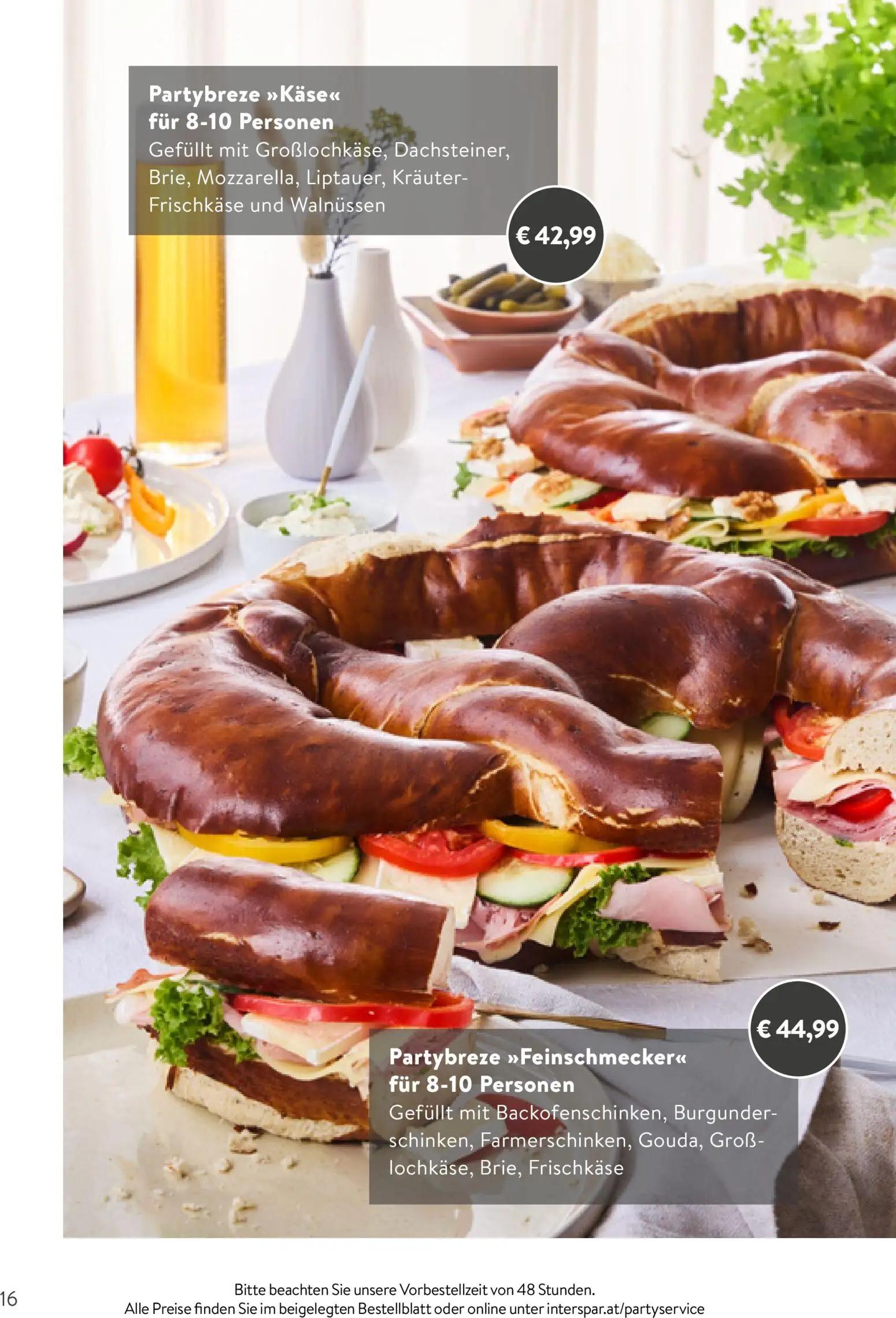 Interspar Prospekt, Seite 16 von 24 — Partybreze "Käse", Partybreze "Feinschmecker"