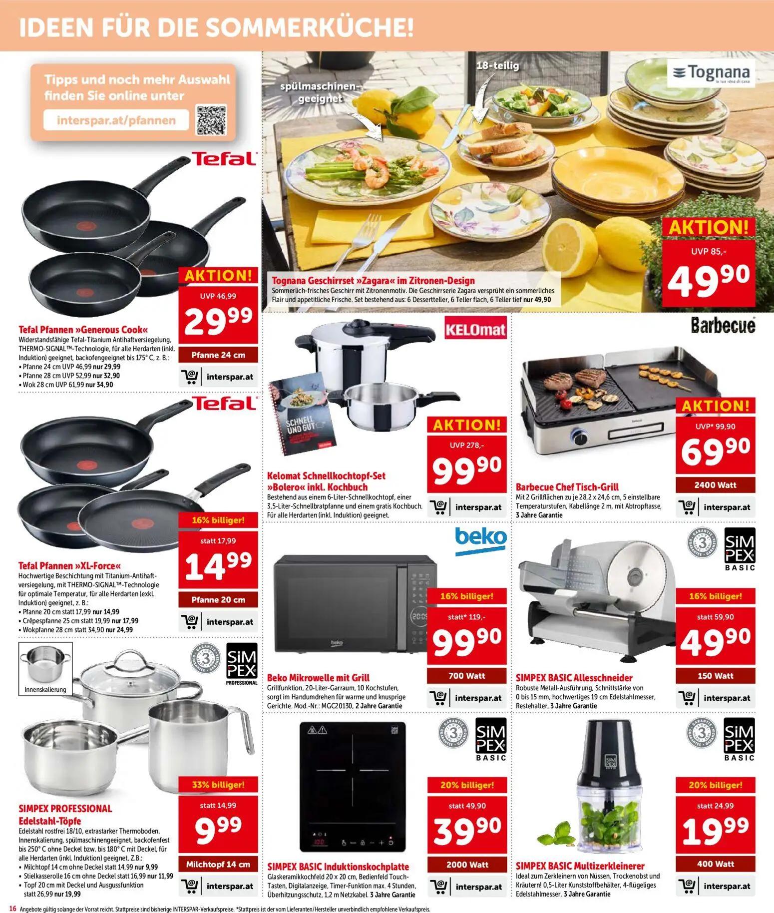 Interspar Prospekt, Seite 17 von 21 — Kelomat Schnellkochtopf-Set »Bolero«, Tognana Geschirrset »Zagara«, Barbecue Chef Tisc…