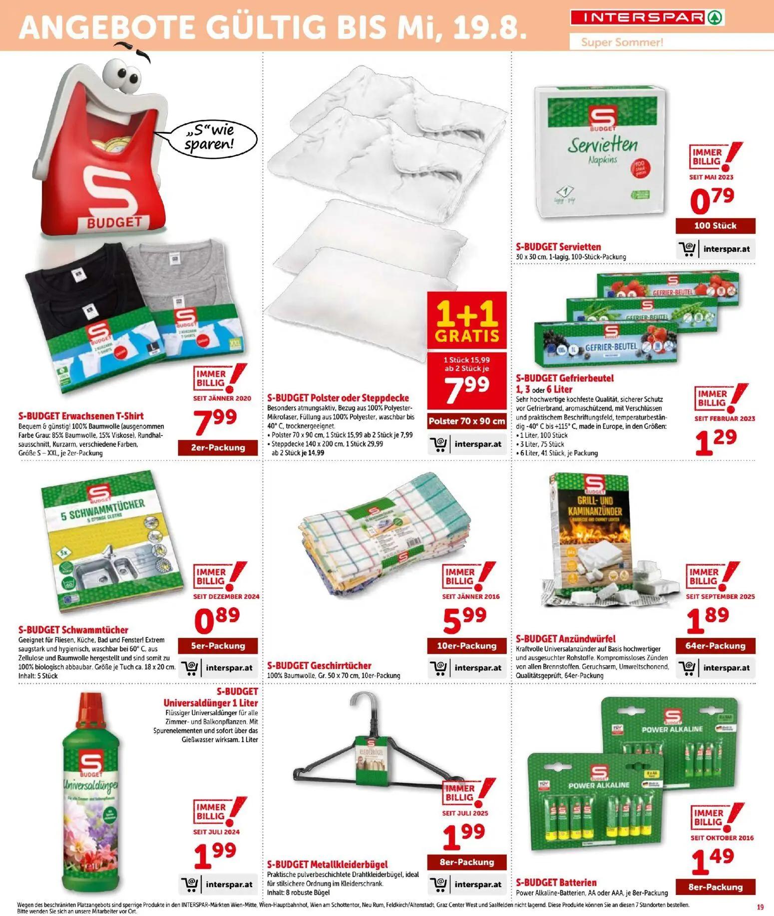 Interspar Prospekt, Seite 19 von 20 — S-BUDGET Anzündwürfel