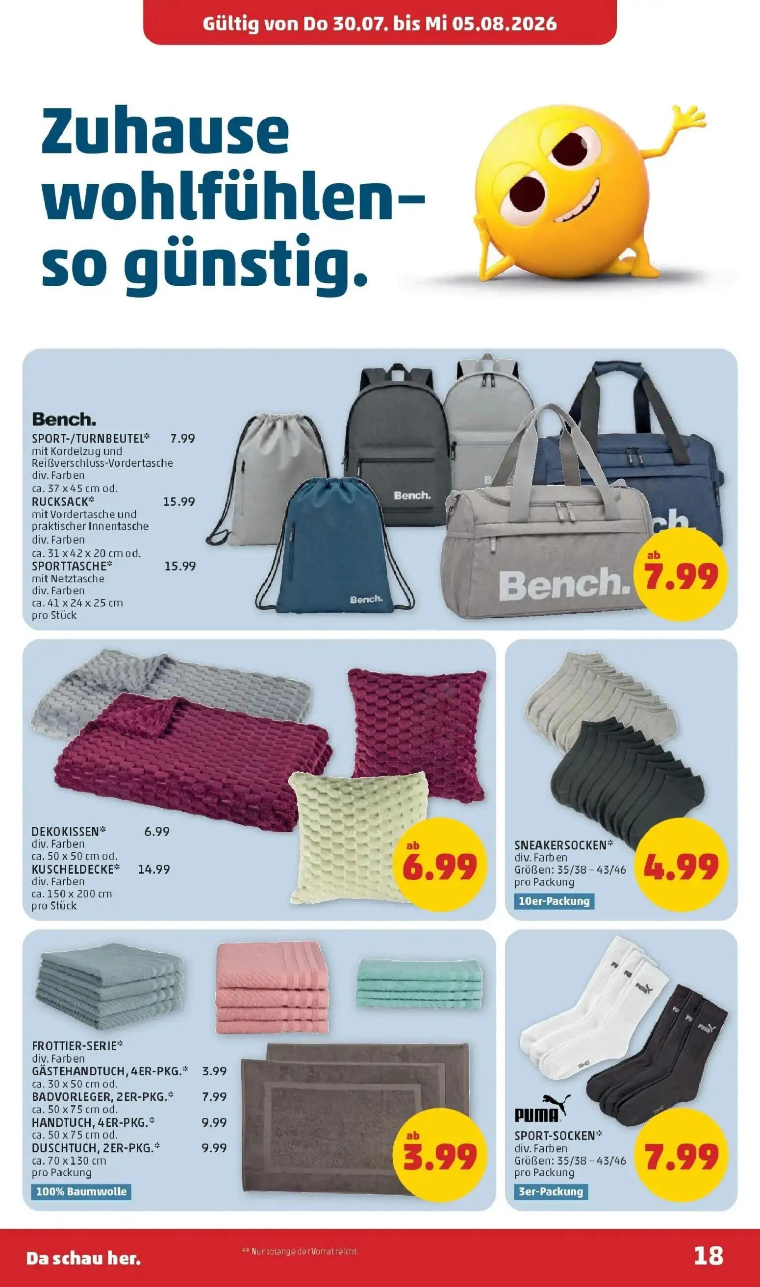 PENNY Prospekt, Seite 18 von 28 — SPORT-/TURNBEUTEL*, RUCKSACK*, SPORTTASCHE*