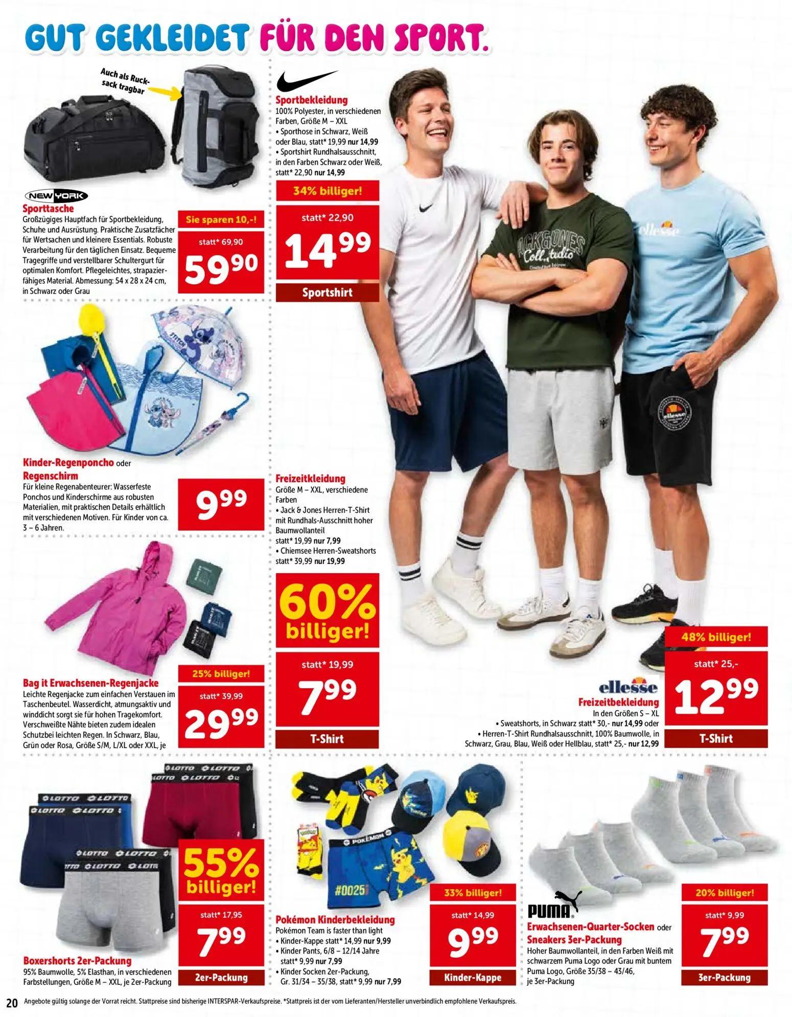 Interspar Prospekt, Seite 20 von 24 — Chiemsee Herren-Sweatshorts, Sweatshorts, Herren-T-Shirt