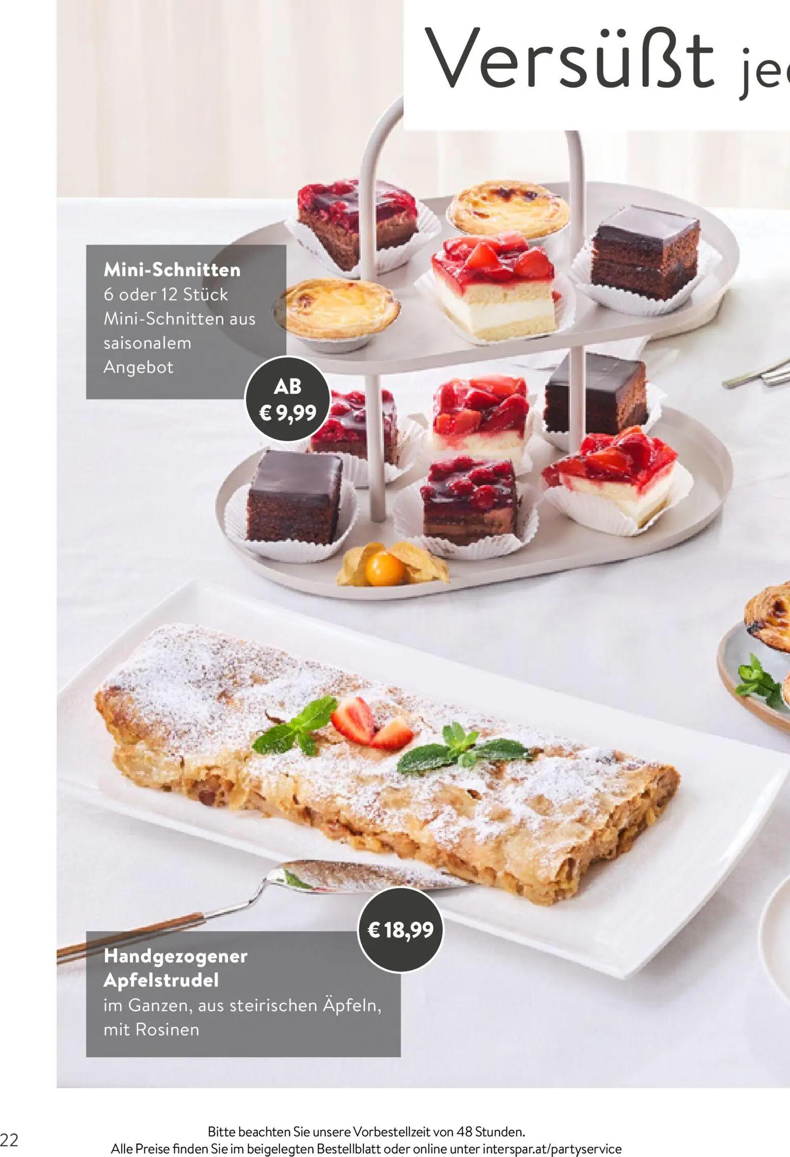 Interspar Prospekt, Seite 22 von 24 — Mini-Schnitten, Handgezogener Apfelstrudel
