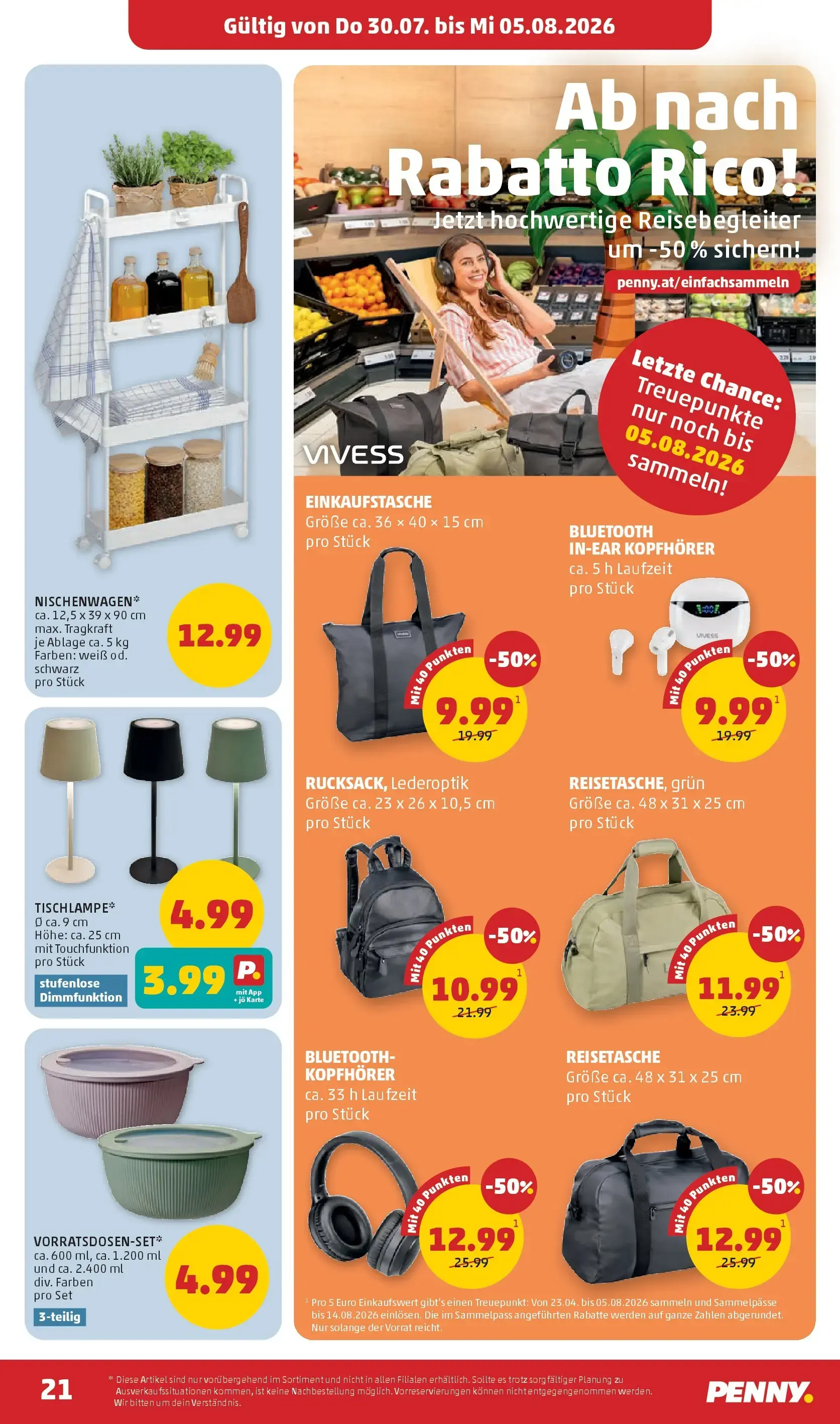 PENNY Prospekt, Seite 21 von 28 — BLUETOOTH-KOPFHÖRER, REISETASCHE, REISETASCHE, grün