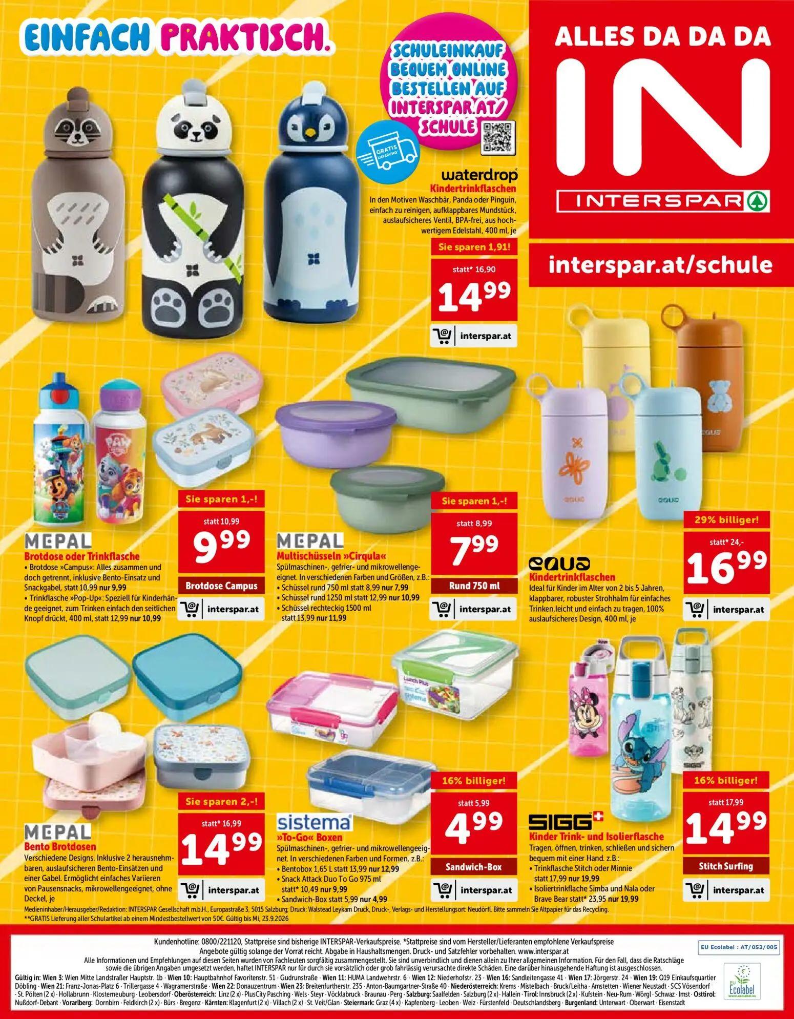 Interspar Prospekt, Seite 24 von 24 — equa Kindertrinkflaschen, SIGG Kinder Trink- und Isolierflasche Isoliertrinkflasche Si…