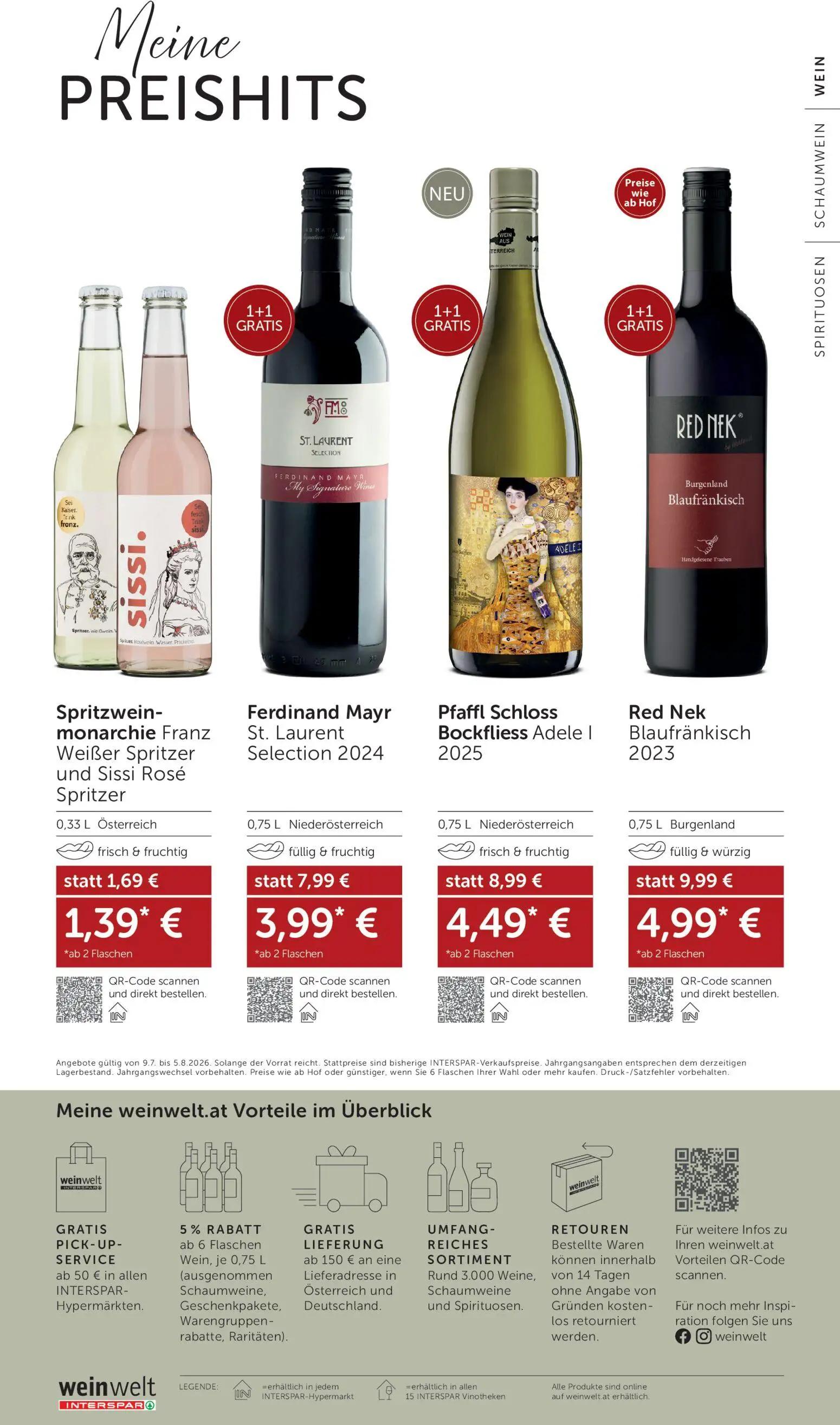 Interspar Prospekt, Seite 24 von 24 — Ferdinand Mayr St. Laurent Selection 2024, Spritzwein-monarchie Franz Weißer Spritzer …