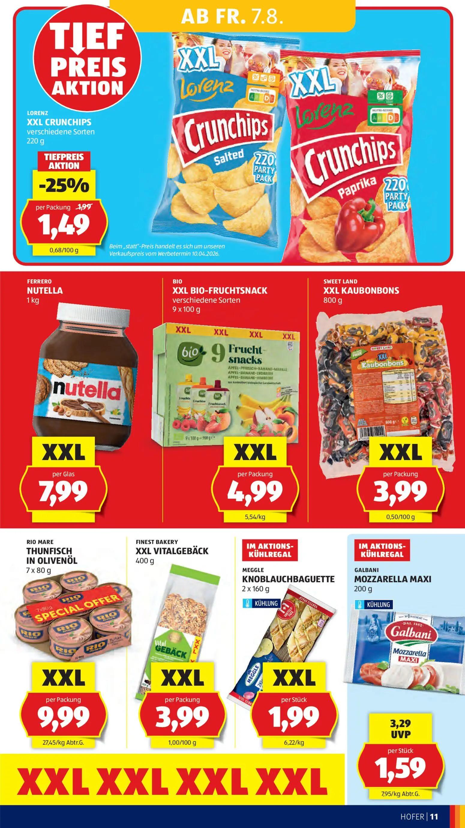 Hofer Prospekt, Seite 23 von 47 — LORENZ XXL CRUNCHIPS, SWEET LAND XXL KAUBONBONS