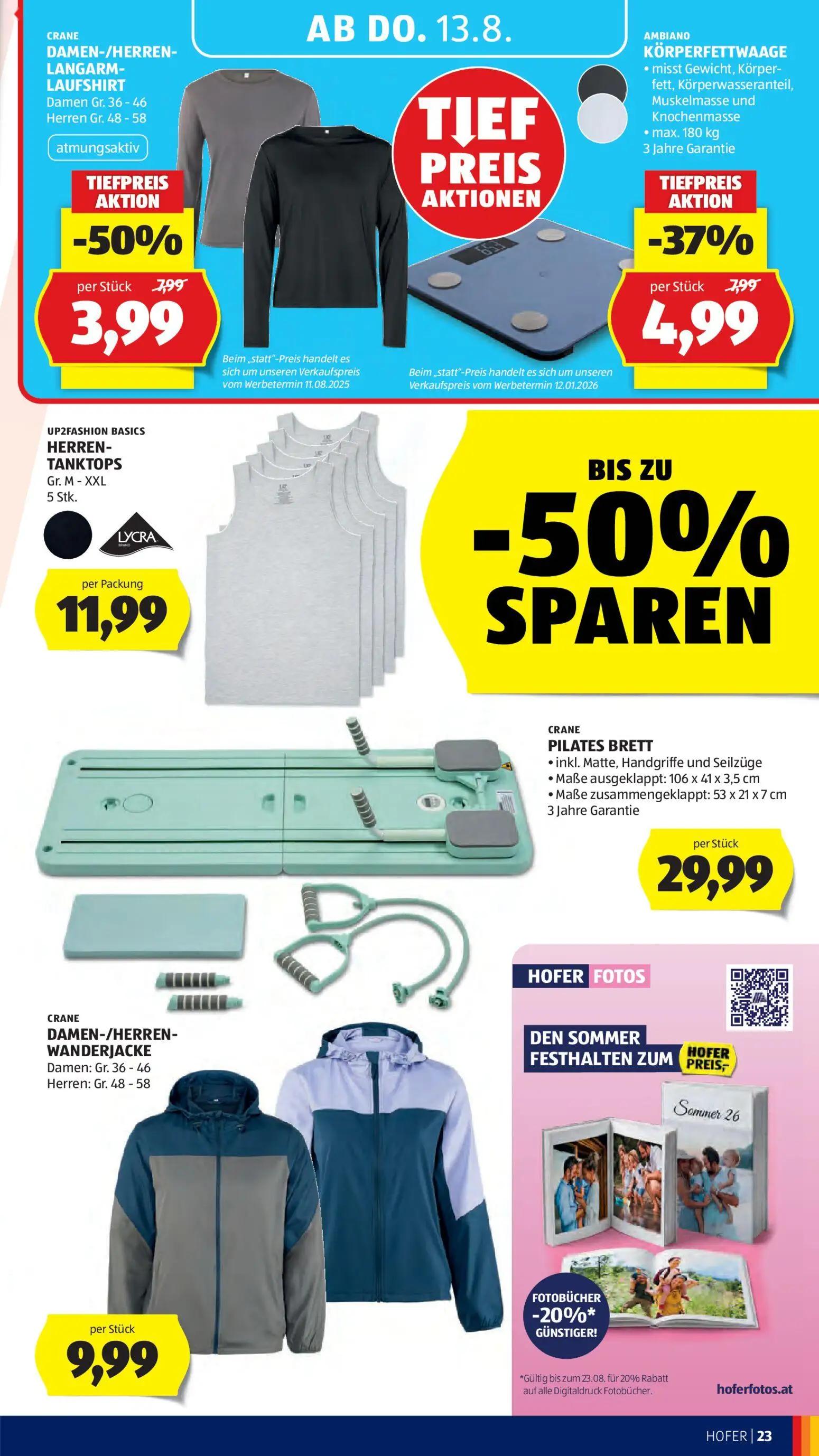 Hofer Prospekt, Seite 37 von 47 — LANGARM-LAUFSHIRT, HERREN-TANKTOPS