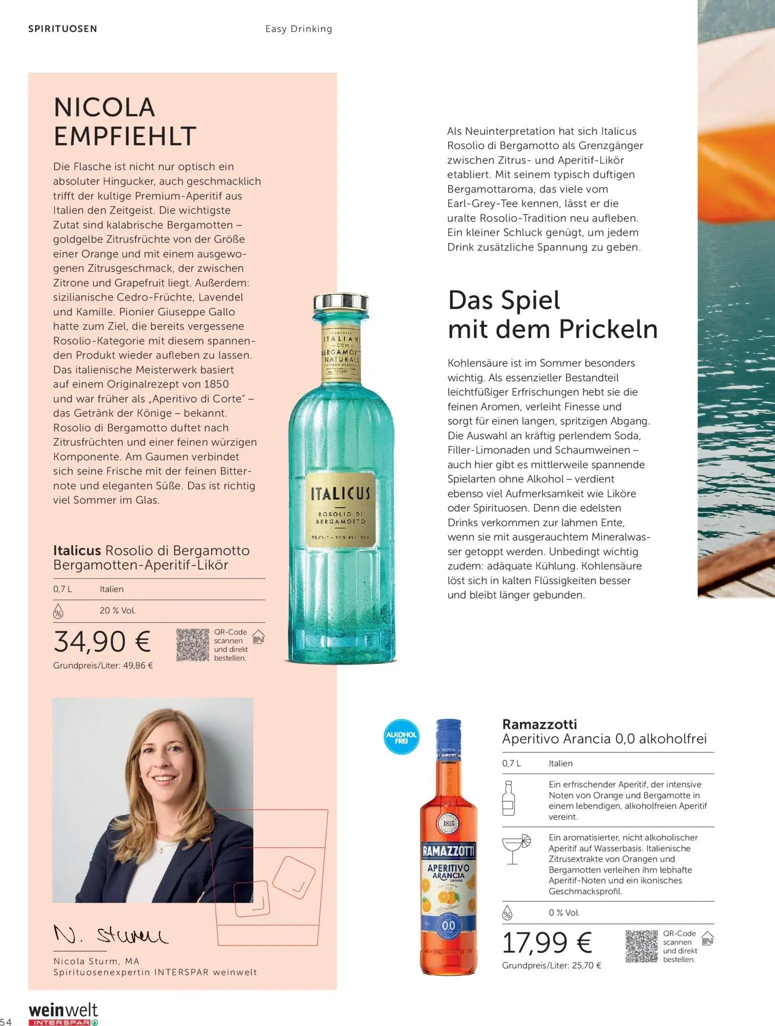 Interspar Prospekt, Seite 54 von 60 — Ramazzotti Aperitivo Arancia 0,0 alkoholfrei