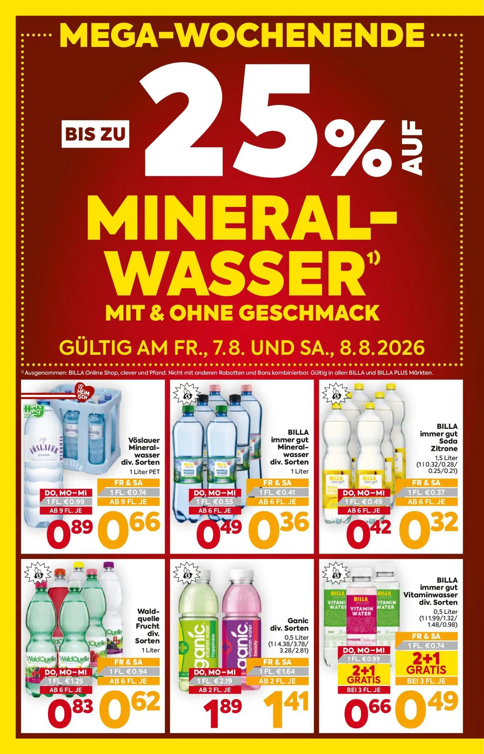 Billa Prospekt, Seite 2 von 16 — Ganic div. Sorten, Wald-quelle Frucht div. Sorten, BILLA immer gut Vitaminwasser div. Sorten
