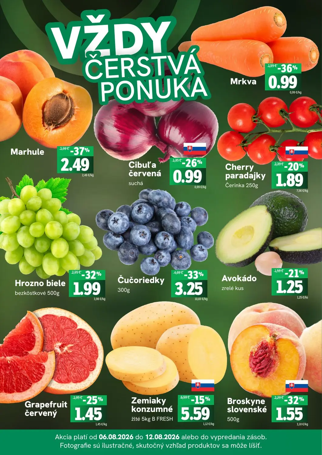 Fresh leták, strana 3 z 4 — Čučoriedky, Marhule, Zemiaky konzumné