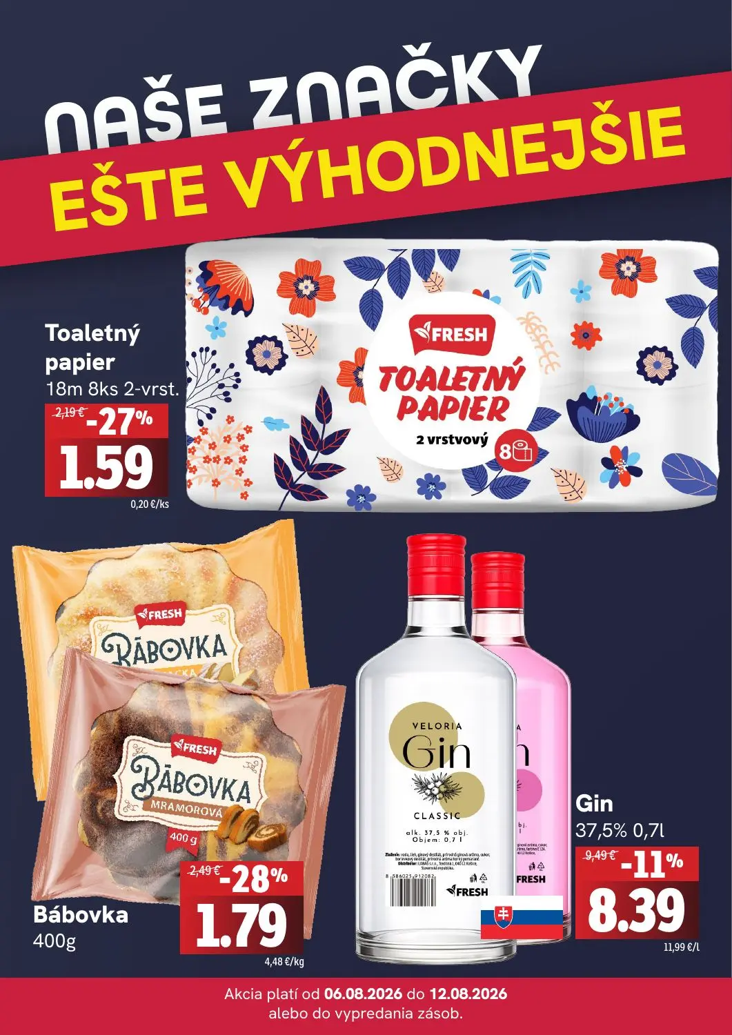 Fresh leták, strana 4 z 4 — Gin CLASSIC, Bábovka MRAMOROVÁ, Toaletný papier