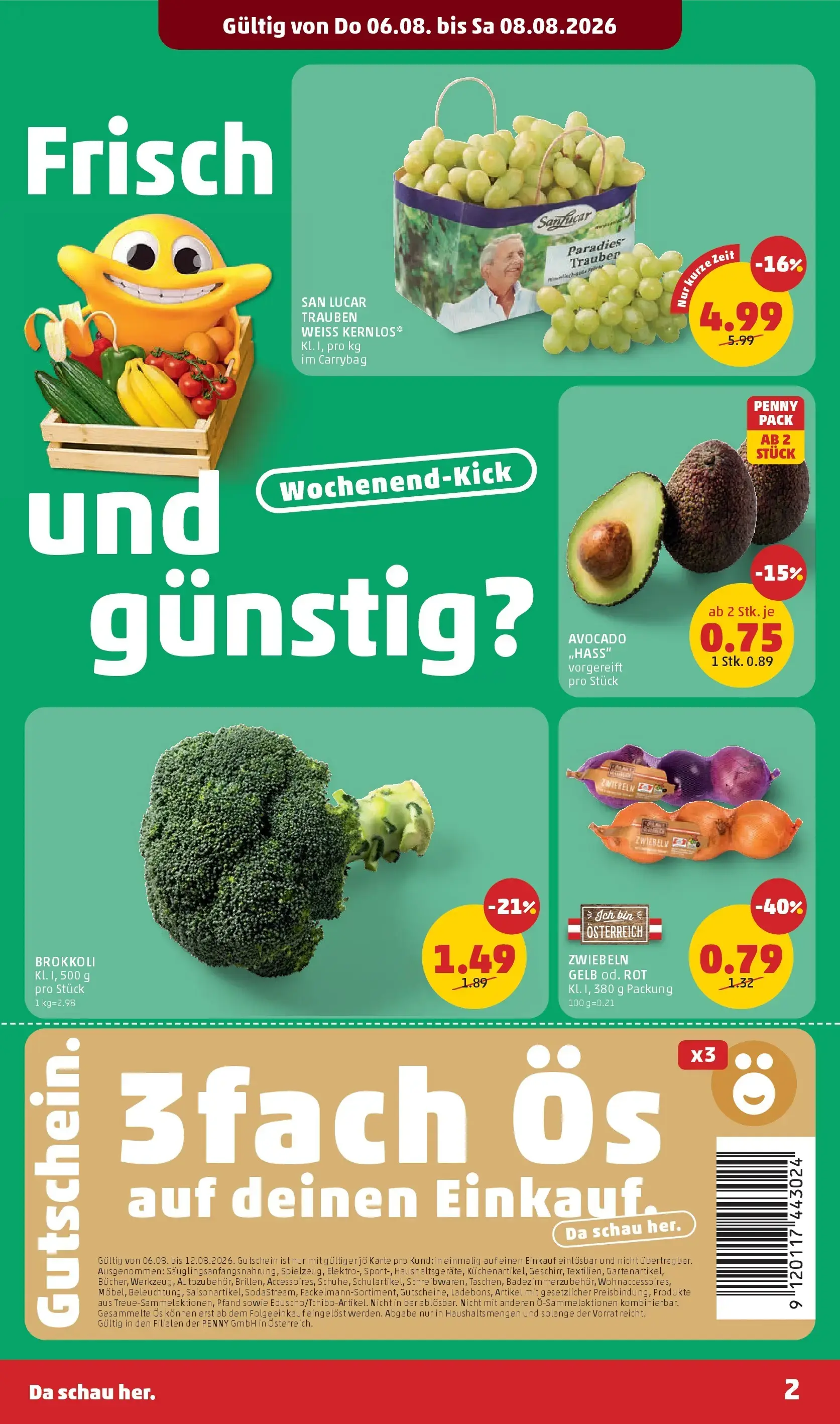 PENNY Prospekt, Seite 2 von 28 — ZWIEBELN GELB od. ROT, BROKKOLI, AVOCADO „HASS"